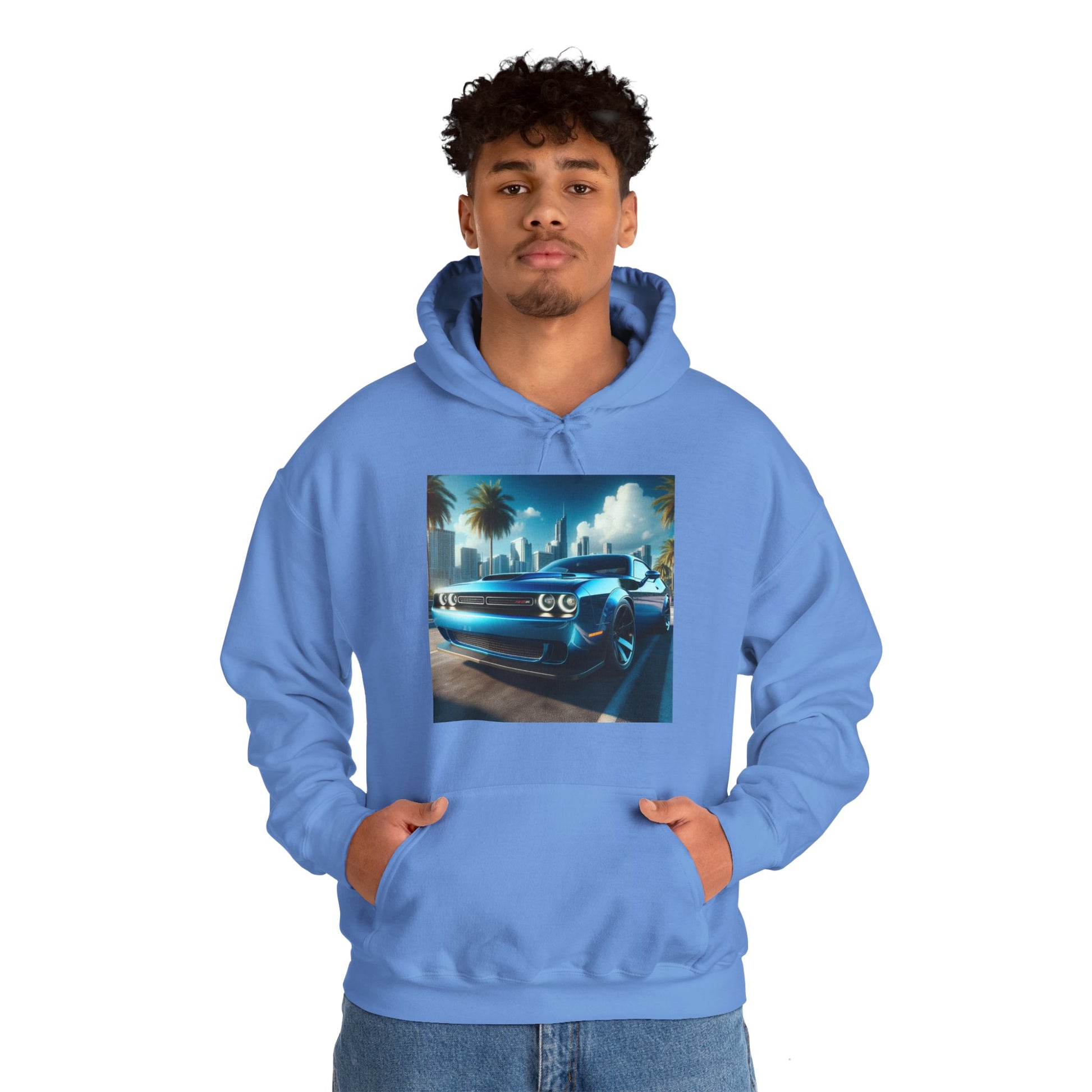 Blue Challenger Hoodie Hoodie Printify
