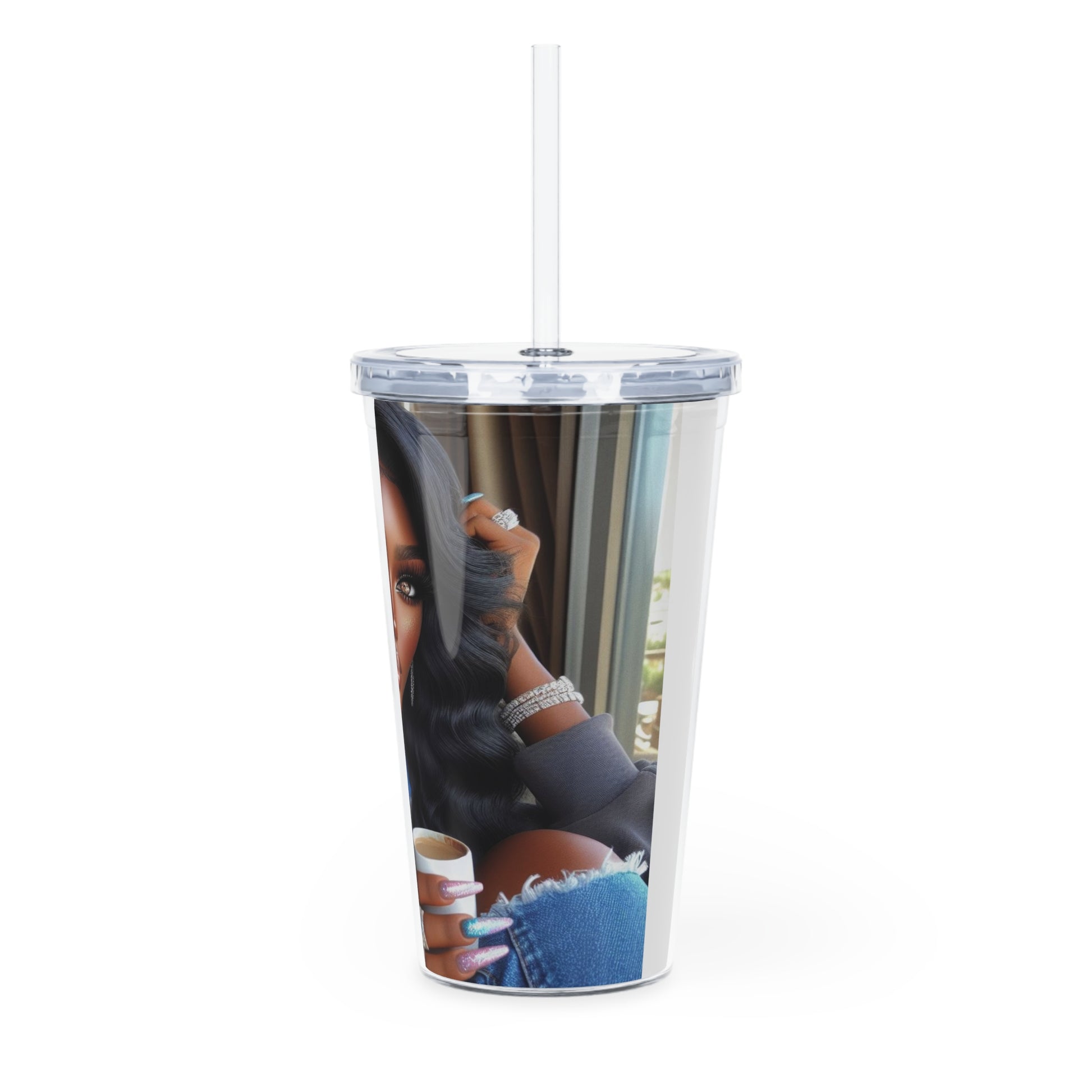 Coffee Break Tumbler with Straw Mug Printify