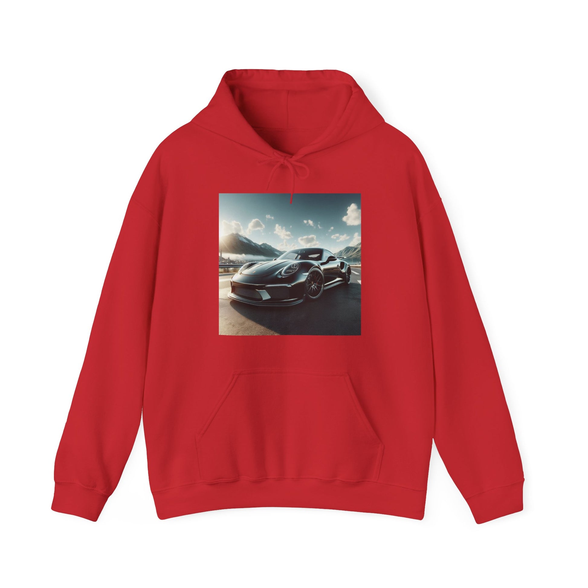 Black Porsche Hoodie Hoodie Printify Red S