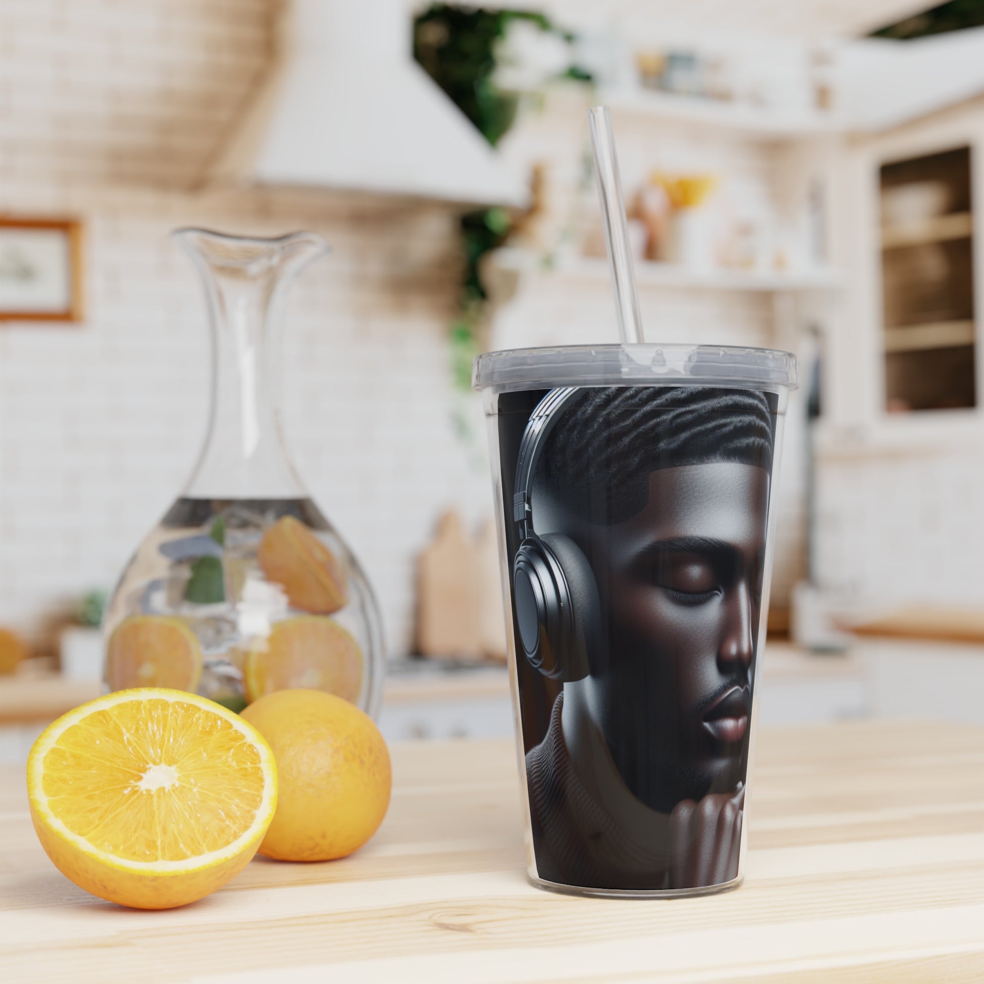 Music Vibes Tumbler with Straw Mug Printify