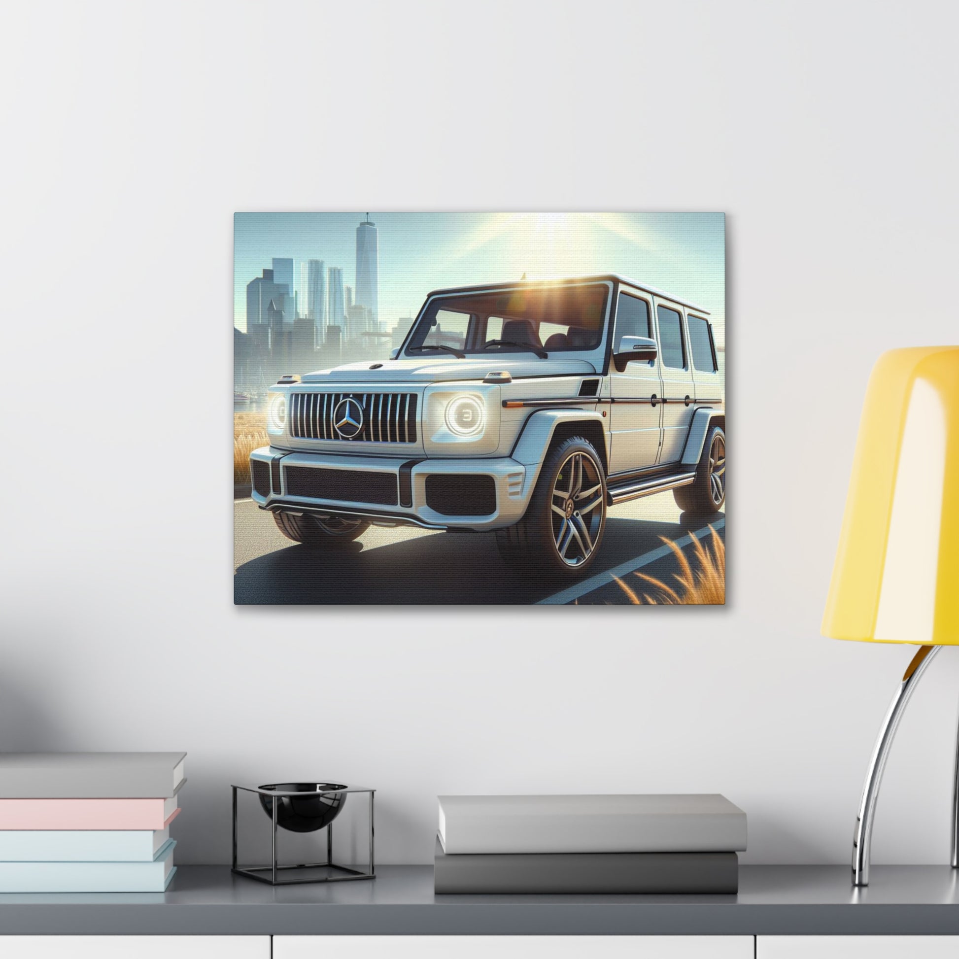 White G-Wagon Canvas Canvas Printify 20″ x 16″ (Horizontal) 0.75''
