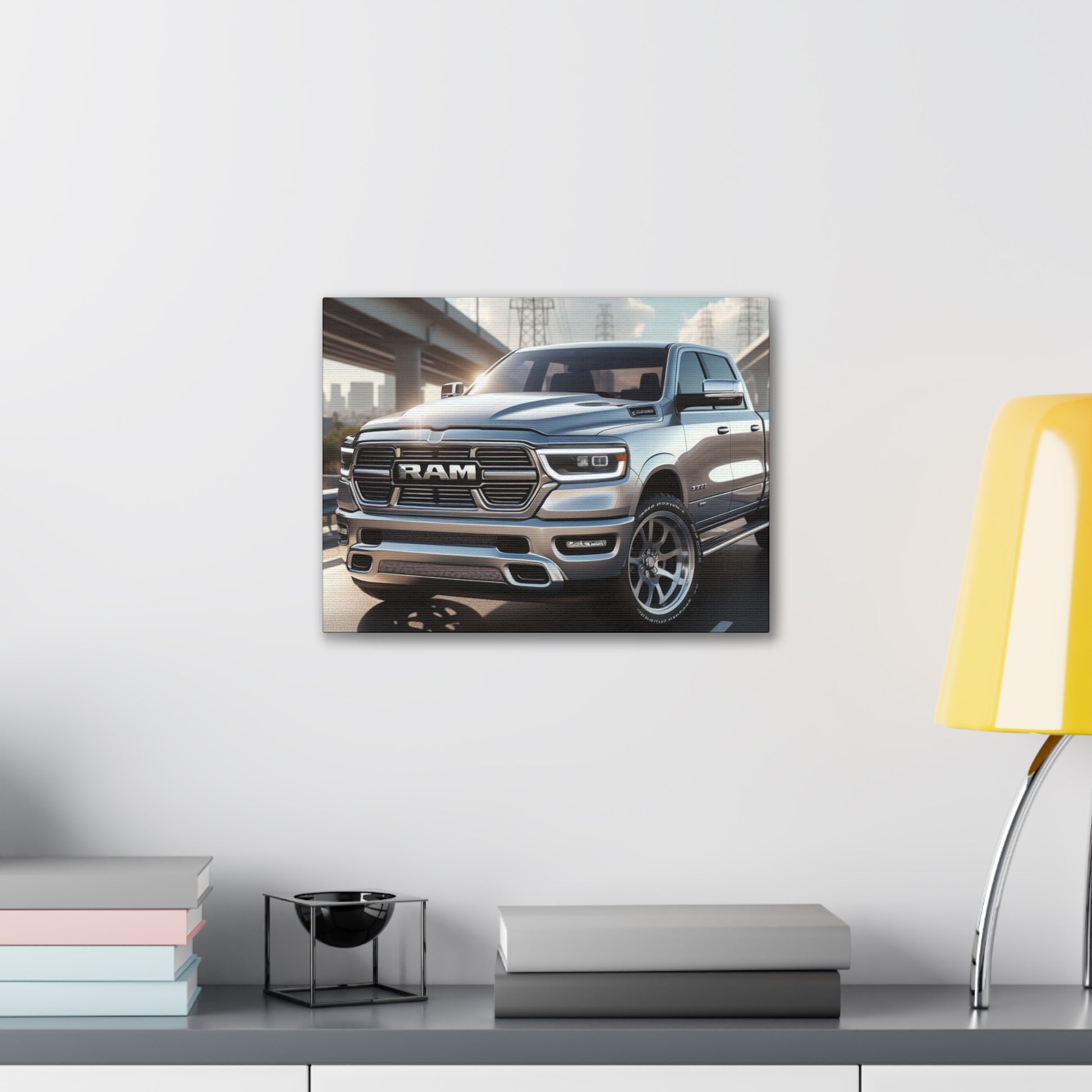 Silver Dodge Ram Canvas Canvas Printify 16″ x 12″ (Horizontal) 0.75''