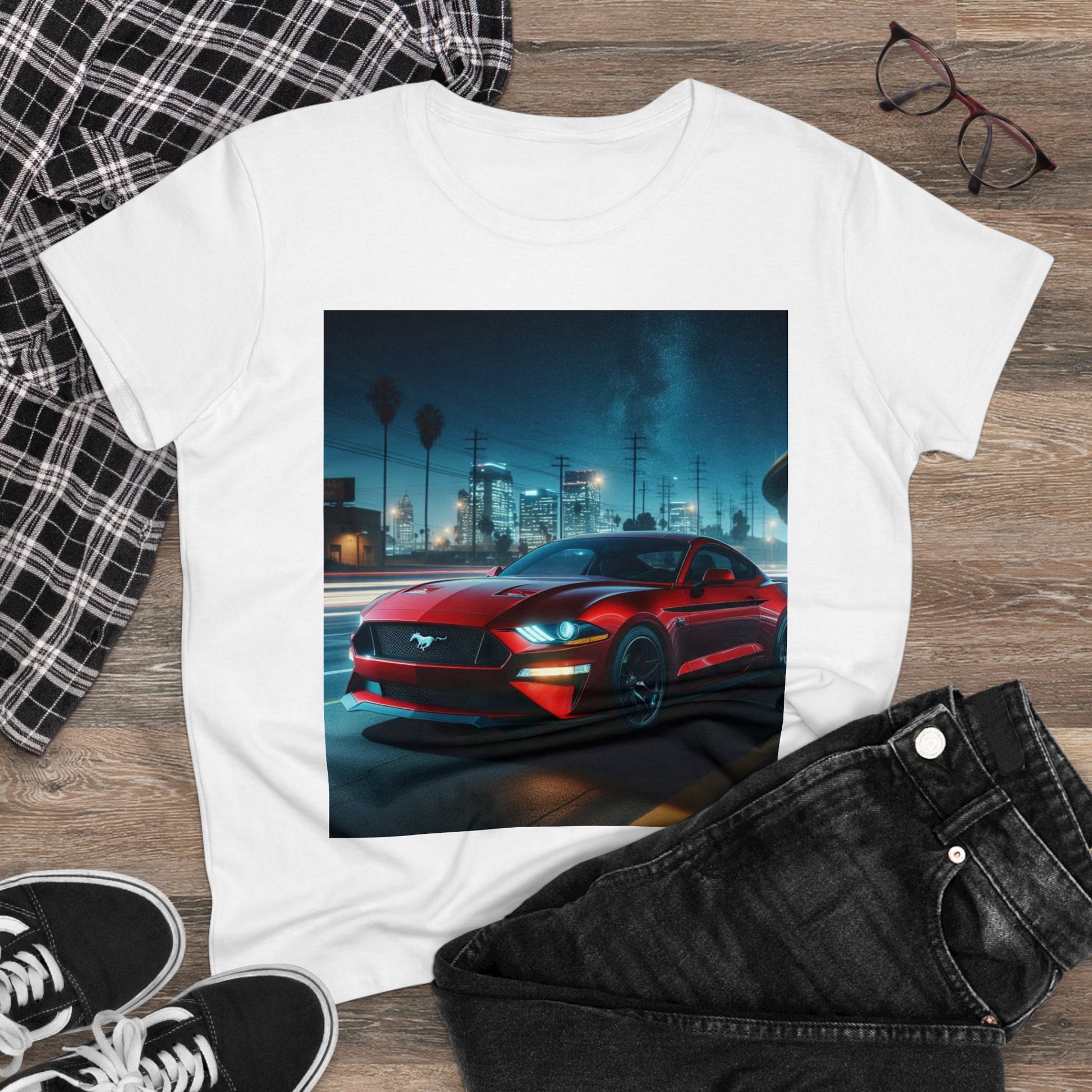 Red Mustang T-Shirt T-Shirt Printify
