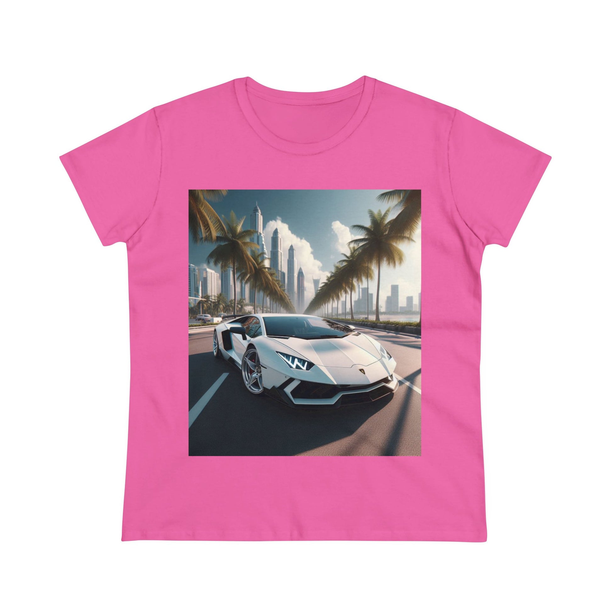 White Lamborghini T-Shirt T-Shirt Printify Azalea S