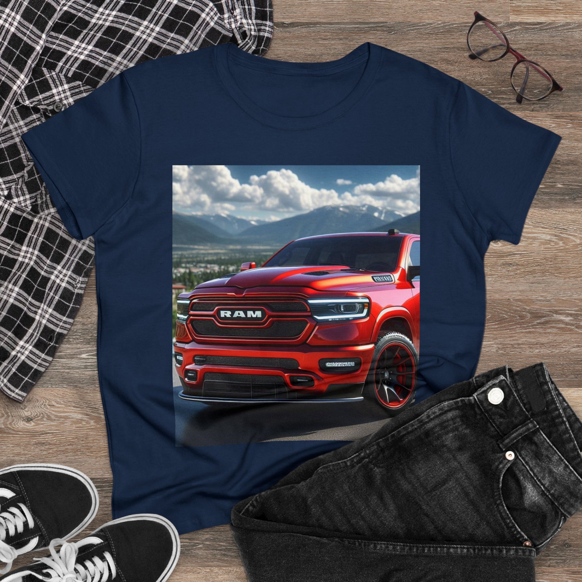 Red Dodge Ram T-Shirrt T-Shirt Printify