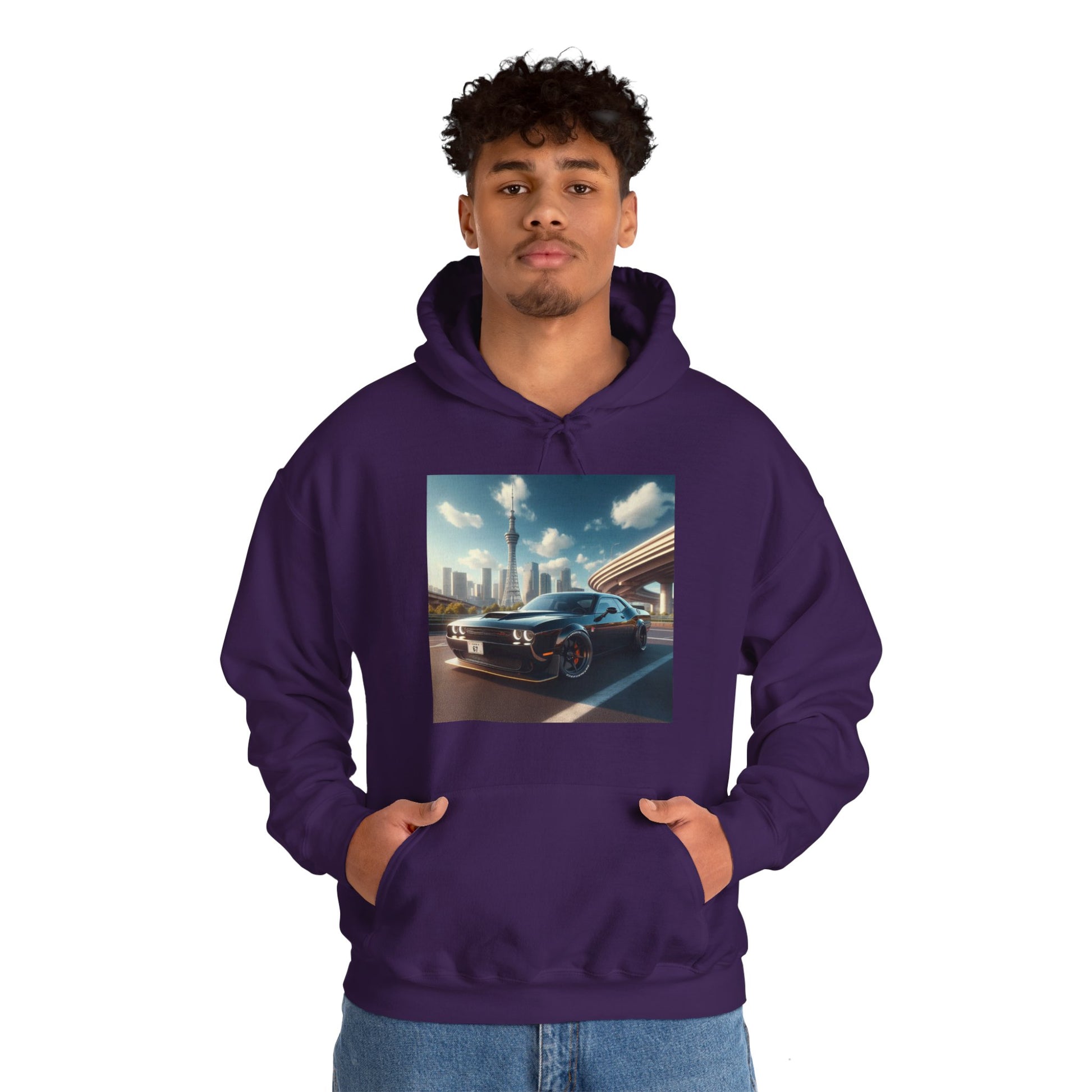 Black Challenger Hoodie Hoodie Printify