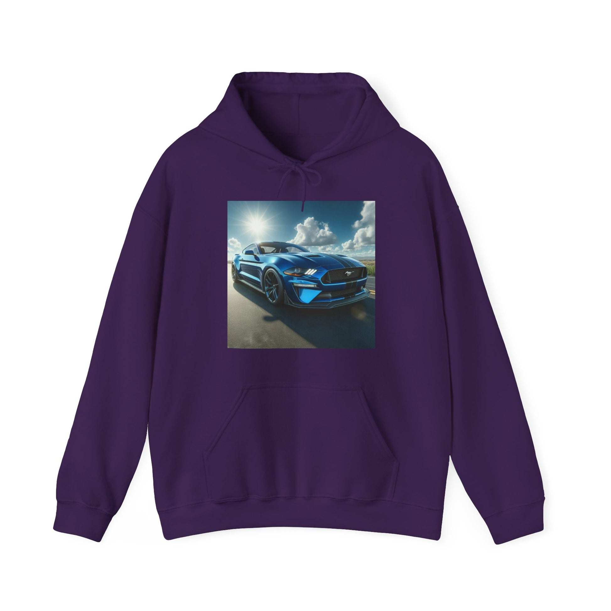 Blue Mustang Hoodie Hoodie Printify Purple S