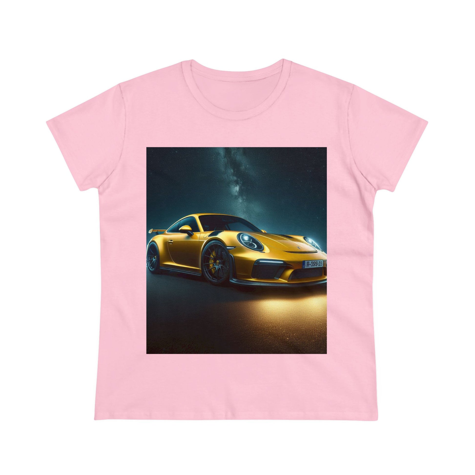 Yellow Porsche T-Shirt T-Shirt Printify Light Pink S