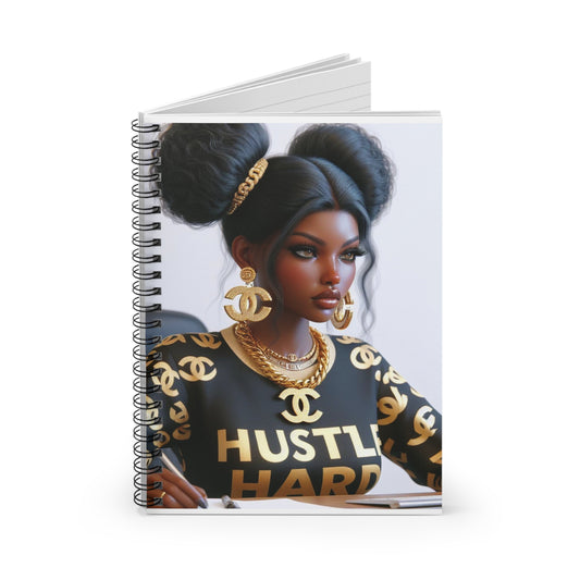 Hustle Hard Spiral Notebook Paper products Printify