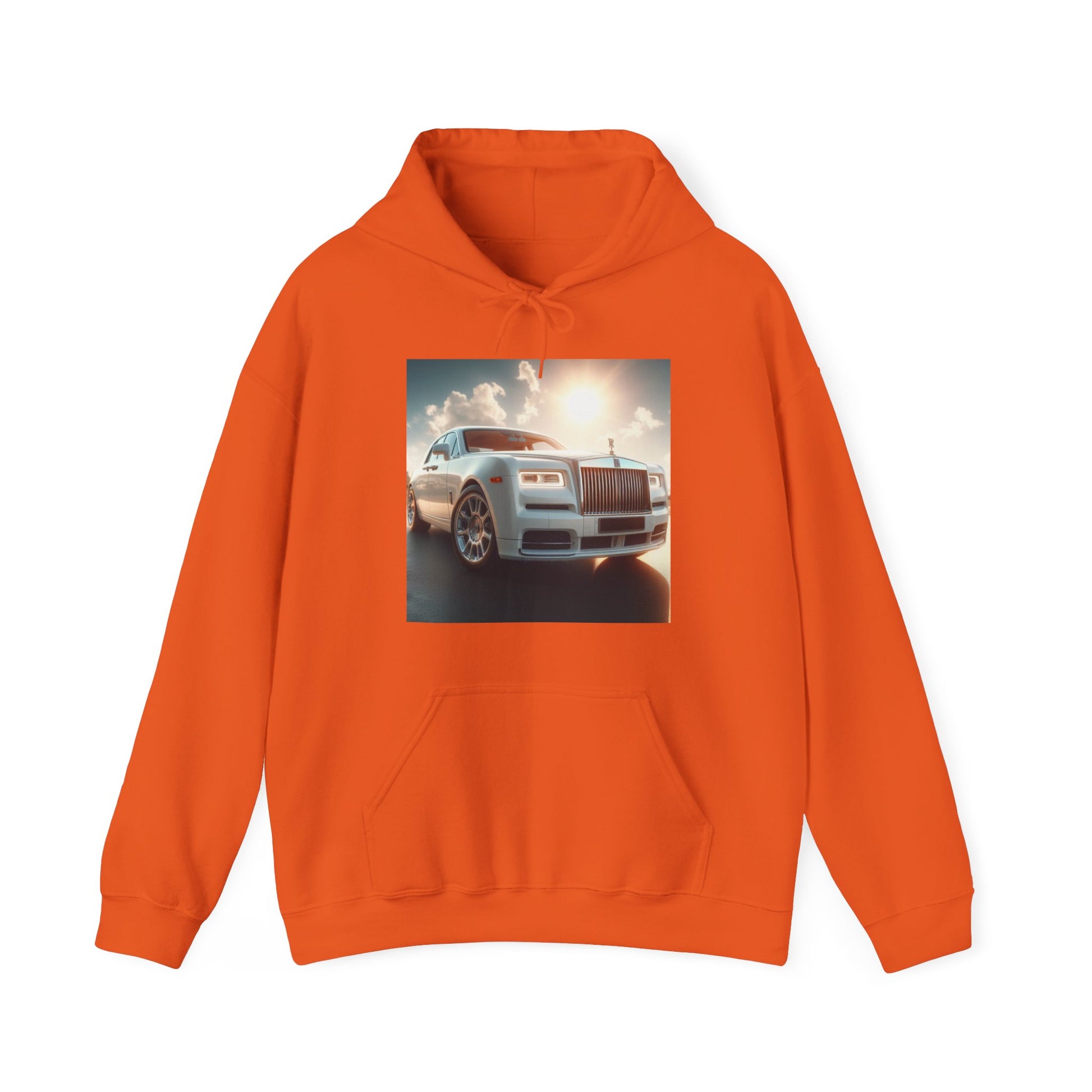 White Rolls Royce Hoodie Hoodie Printify Orange S
