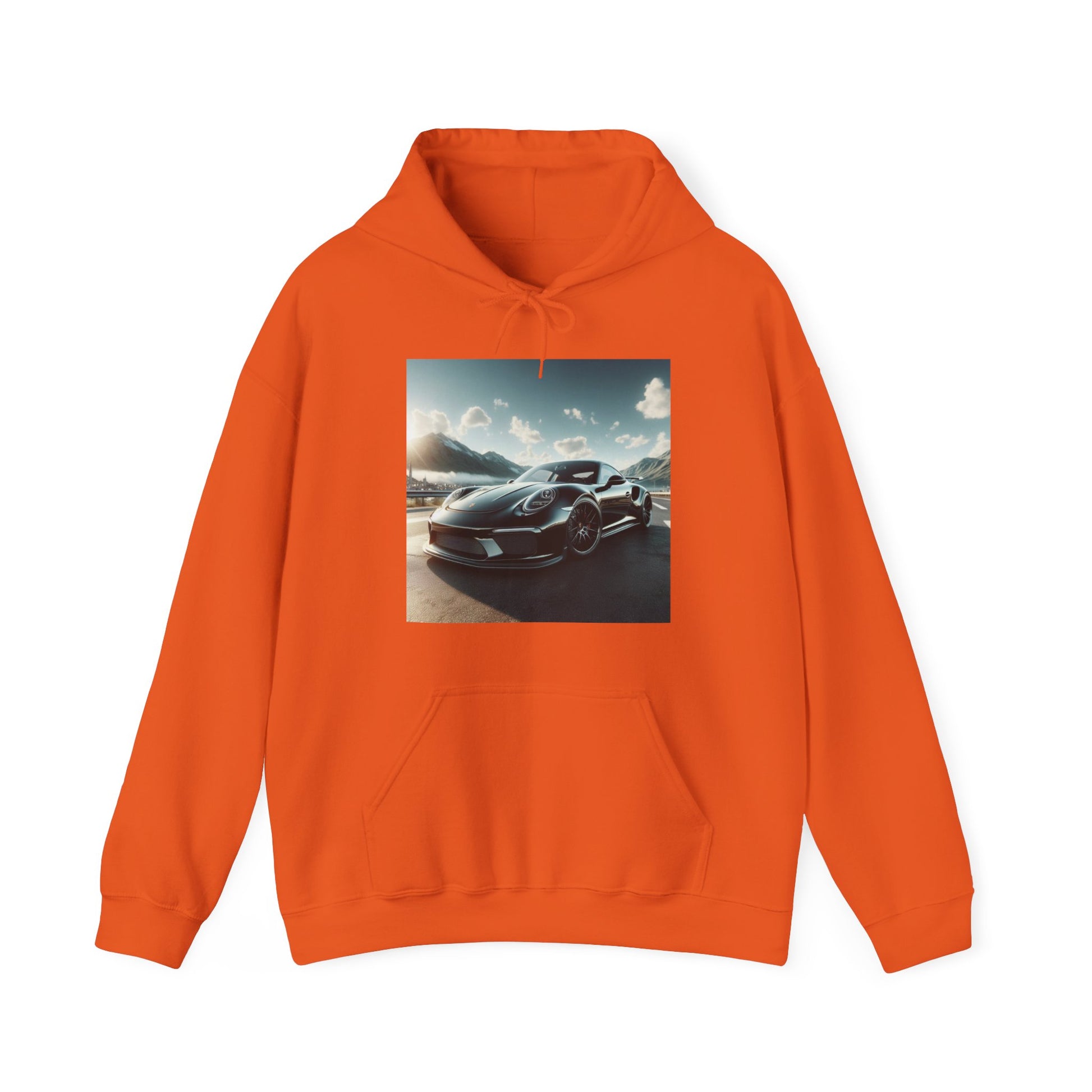 Black Porsche Hoodie Hoodie Printify Orange S