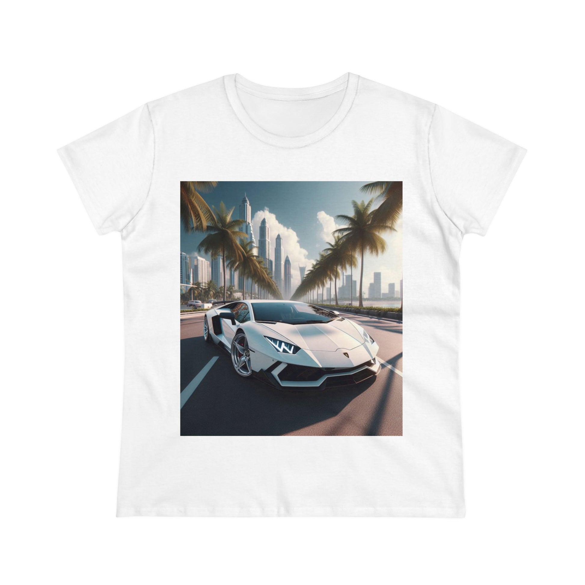 White Lamborghini T-Shirt T-Shirt Printify White S