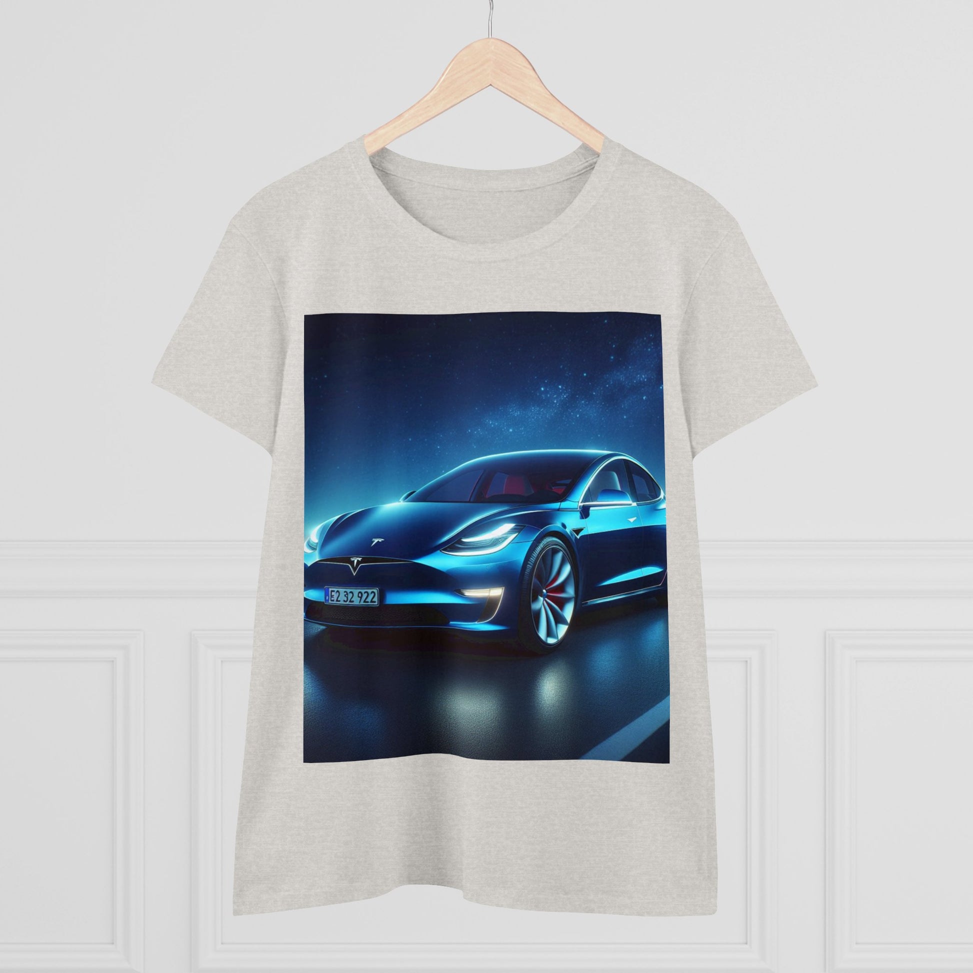 Blue Tesla T-Shirt T-Shirt Printify
