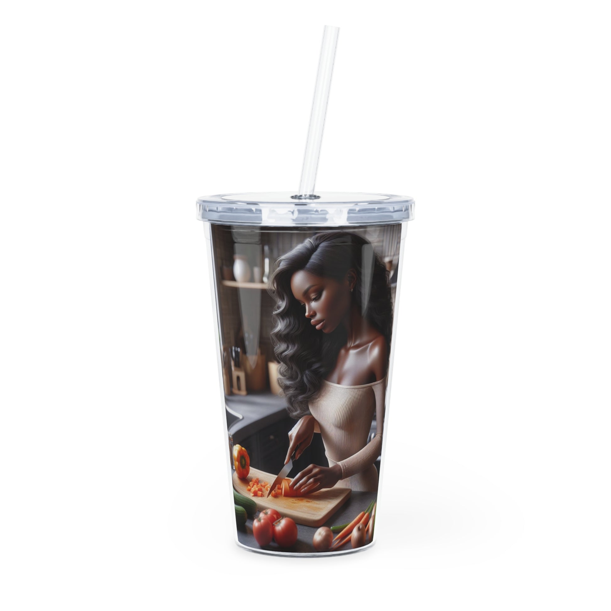 Dinner Time Tumbler with Straw Mug Printify 20oz Transparent