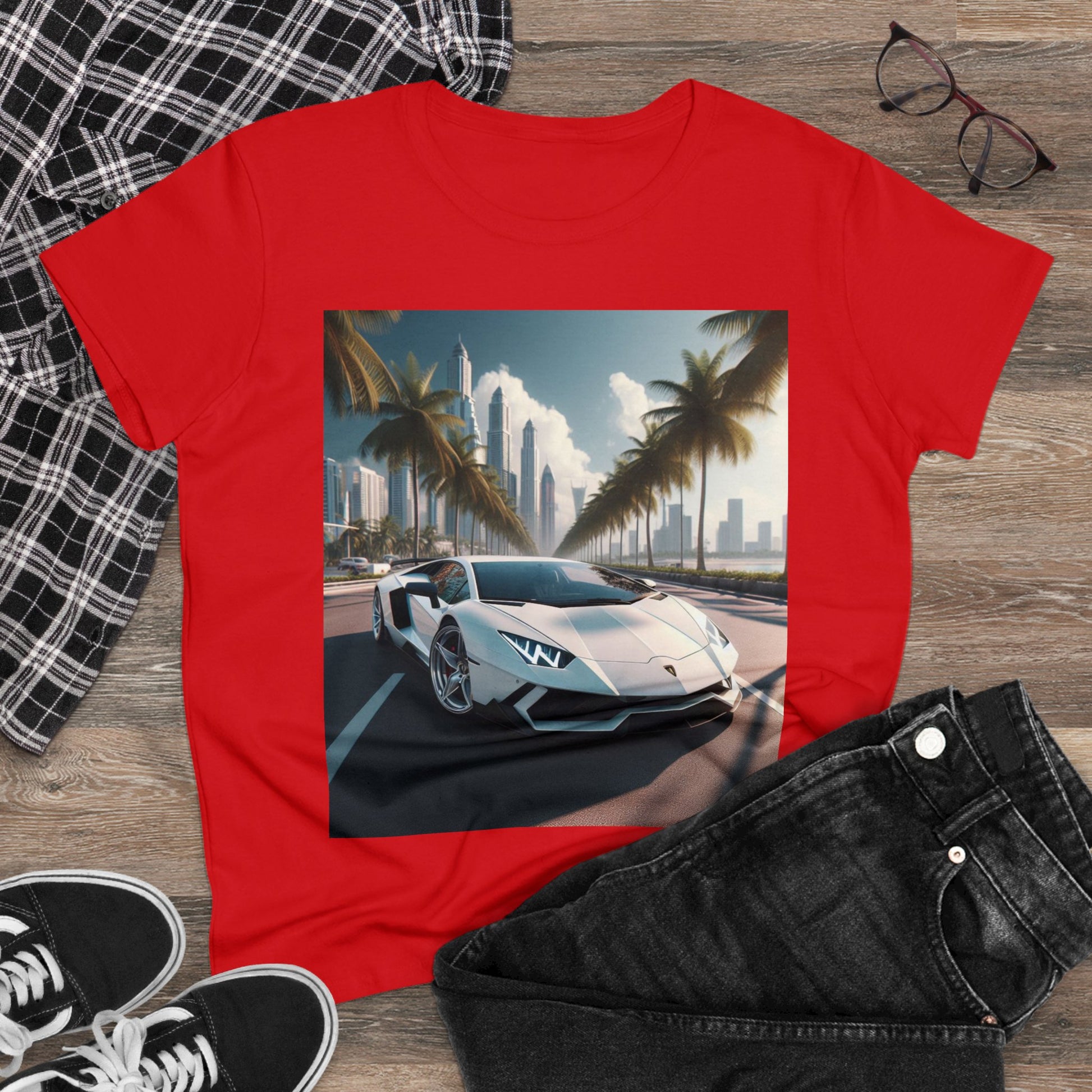 White Lamborghini T-Shirt T-Shirt Printify
