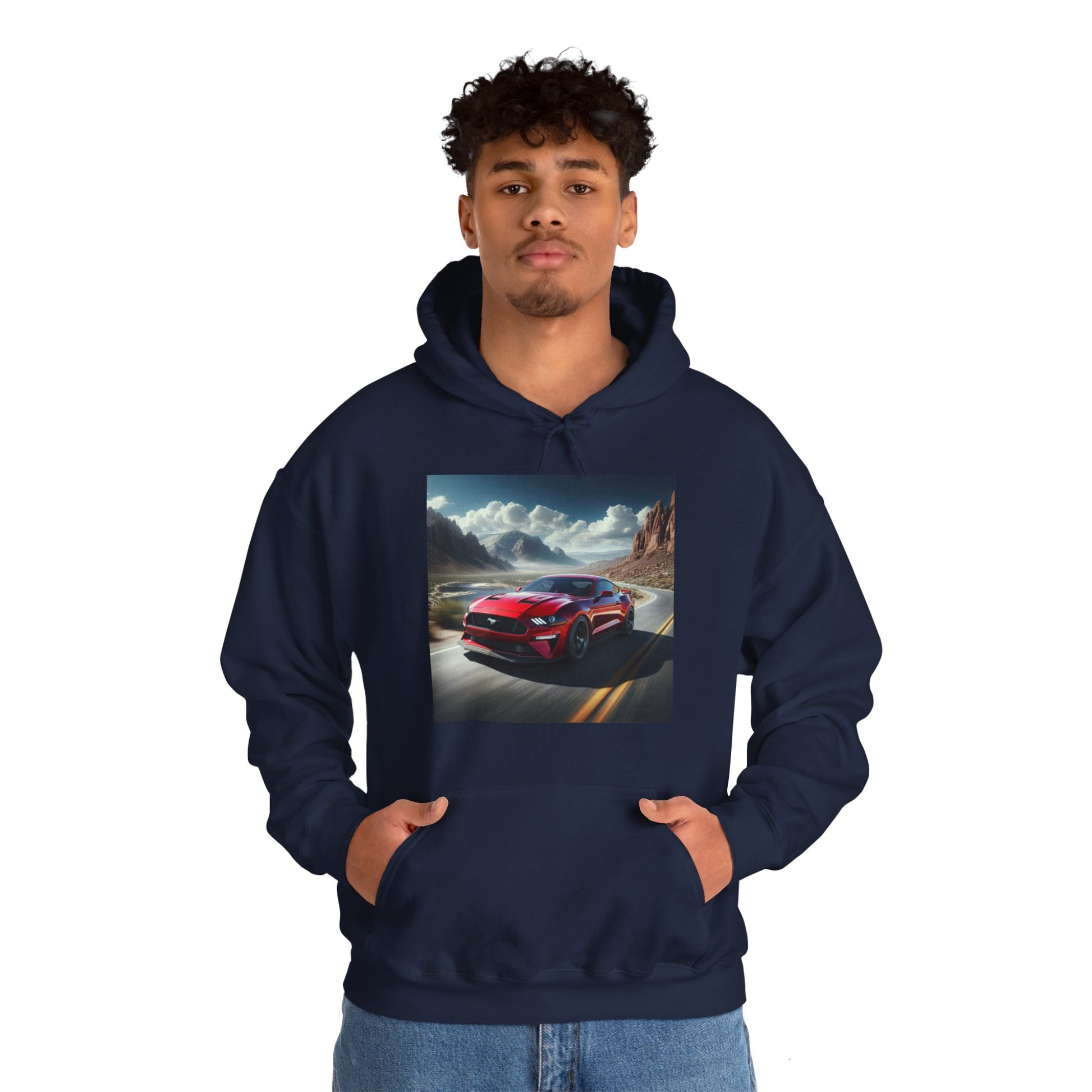 Red Mustang Hoodie Hoodie Printify