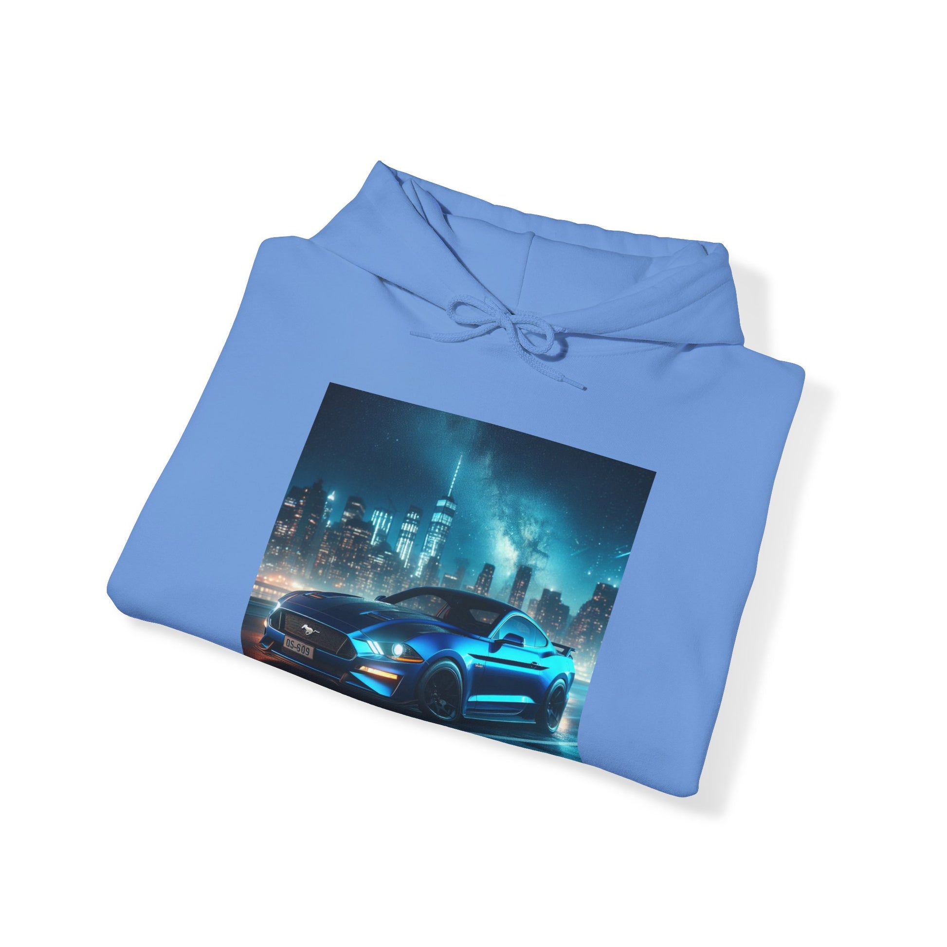 Blue Mustang Hoodie Hoodie Printify
