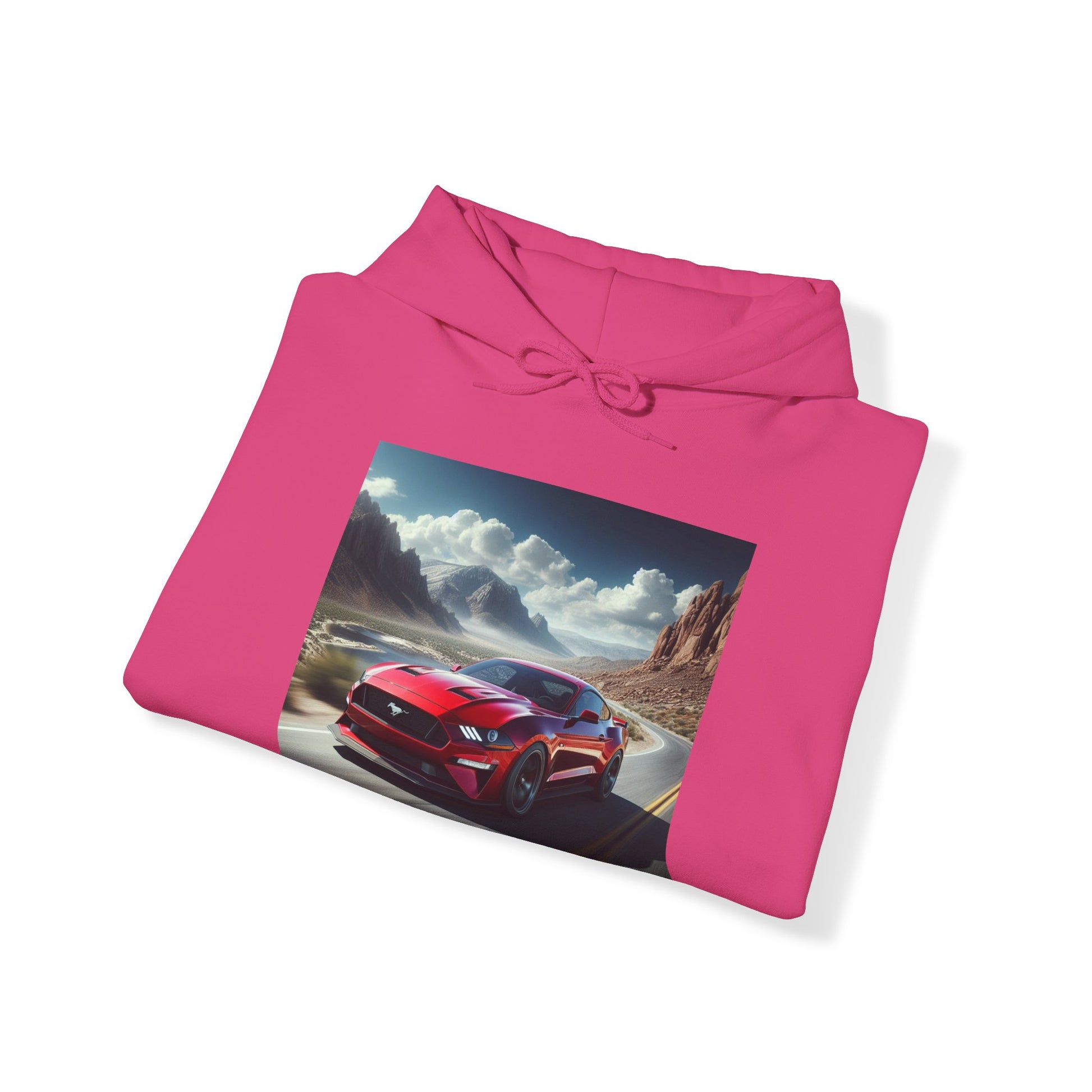 Red Mustang Hoodie Hoodie Printify