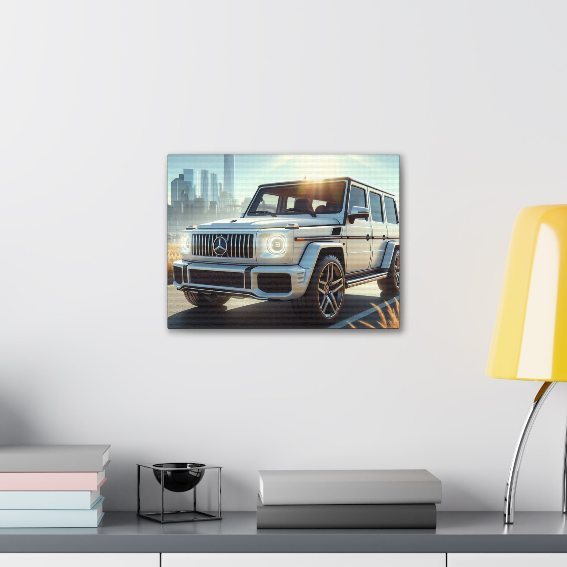 White G-Wagon Canvas Canvas Printify 16″ x 12″ (Horizontal) 0.75''