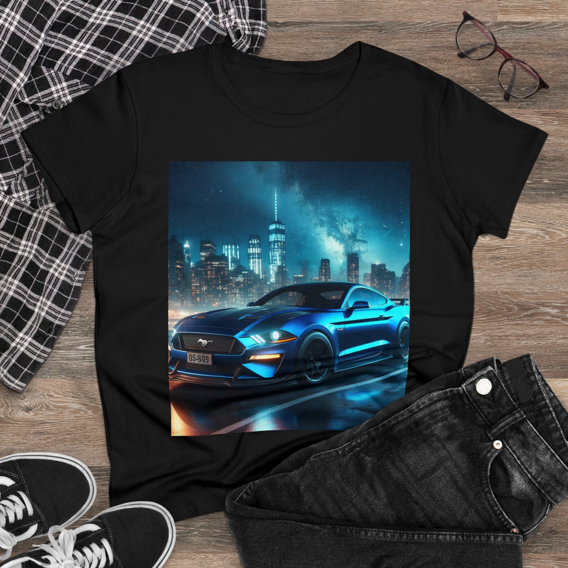 Blue Mustang T-Shirt T-Shirt Printify