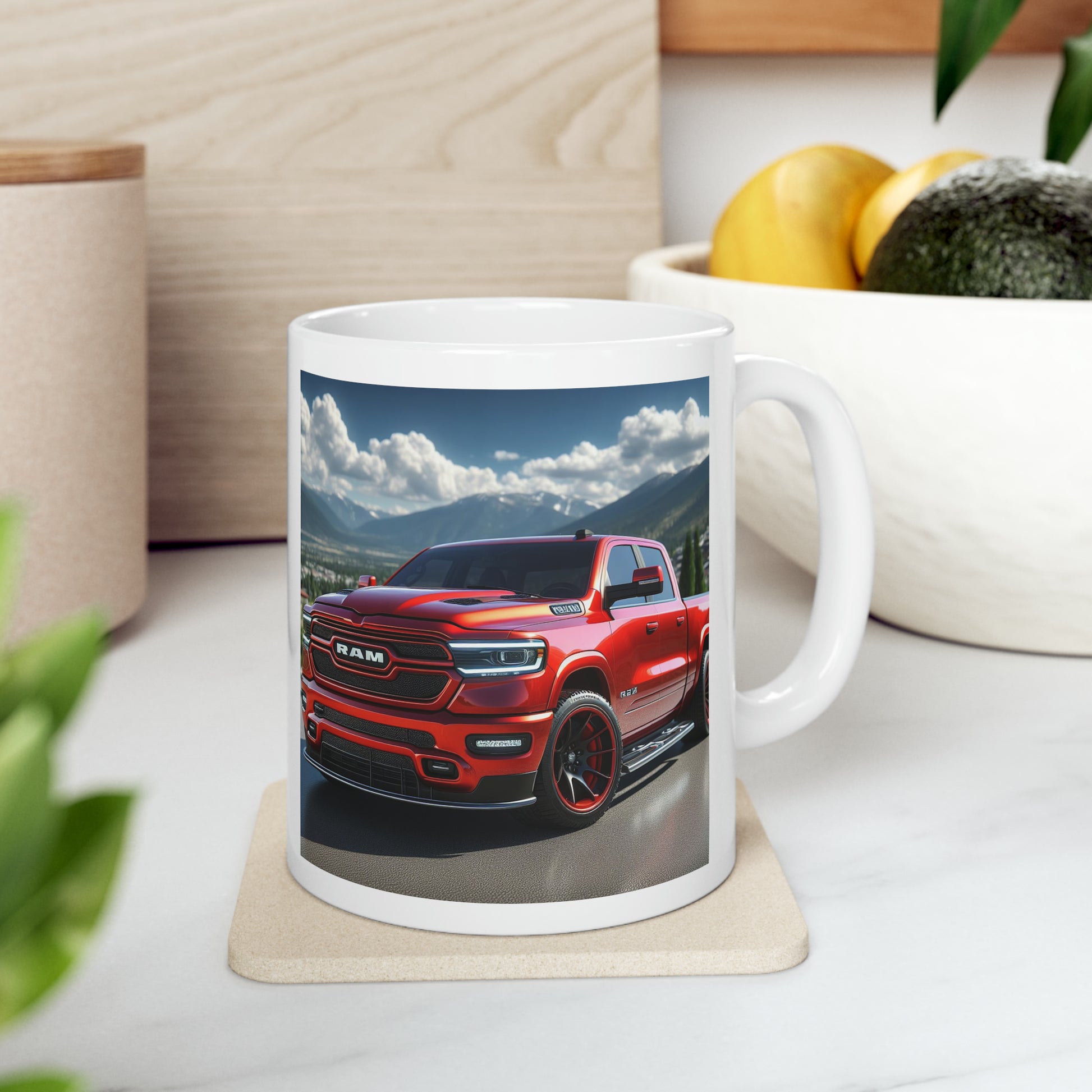 Red Dodge Ram Mug Mug Printify