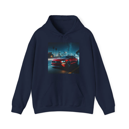 Red Mustang Hoodie Hoodie Printify Navy S