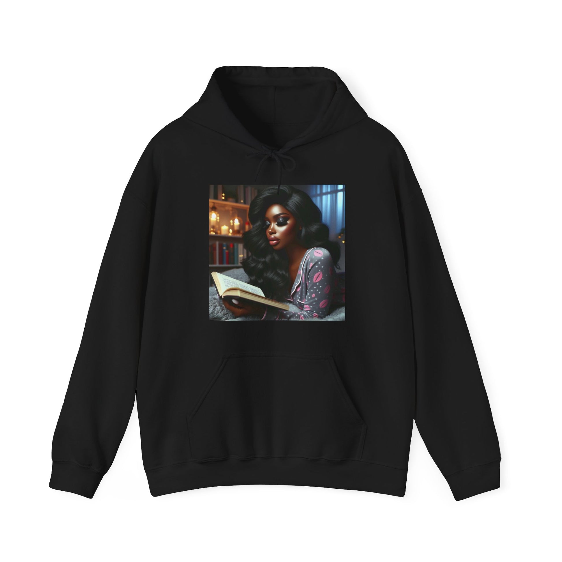 Late Night Book Hoodie Hoodie Printify Black S