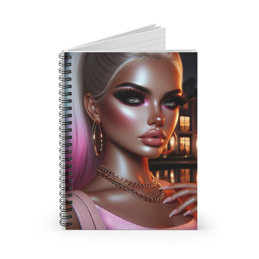 Pink at Night Spiral Notebook Paper products Printify