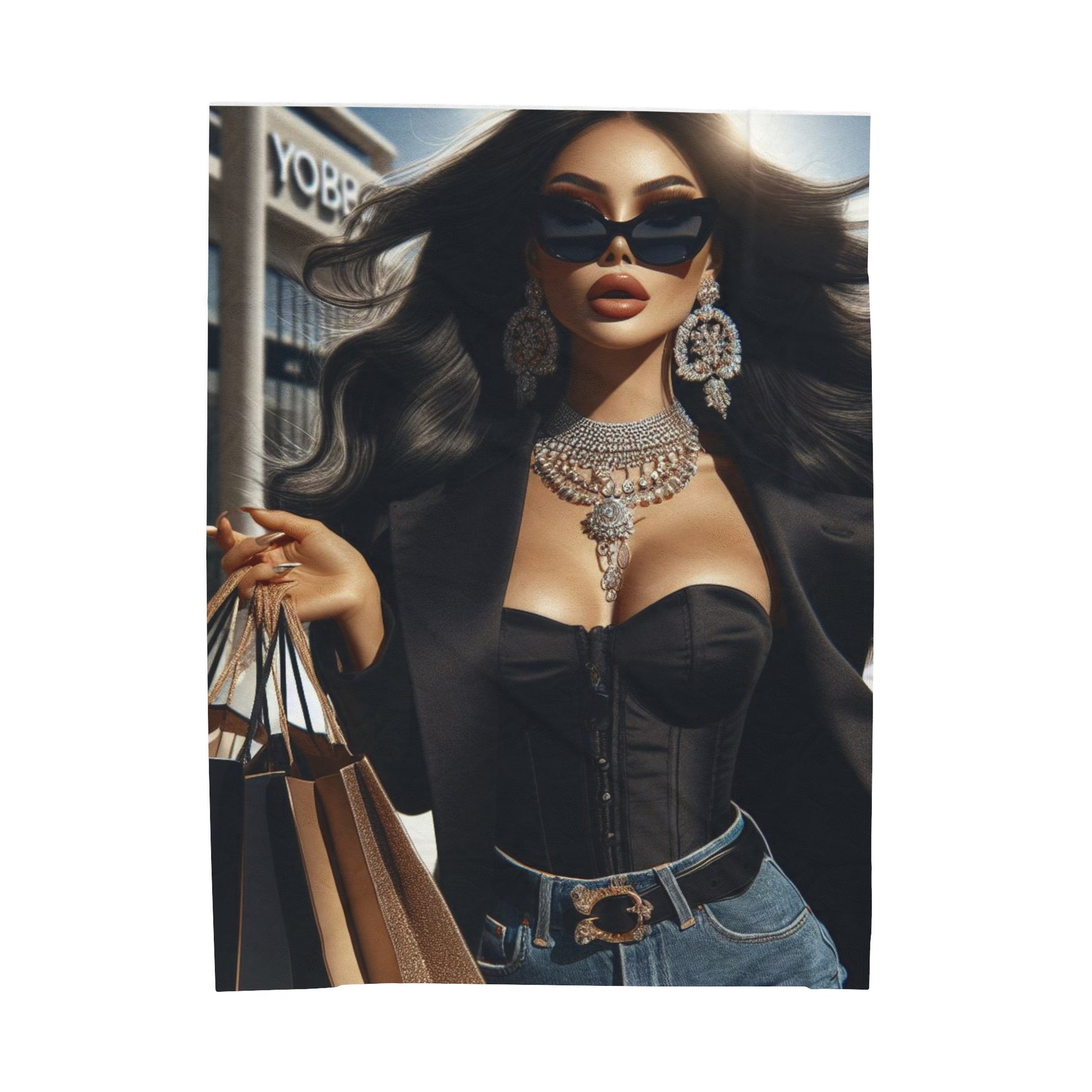 Let's Shop Plush Blanket All Over Prints Printify 60" × 80"