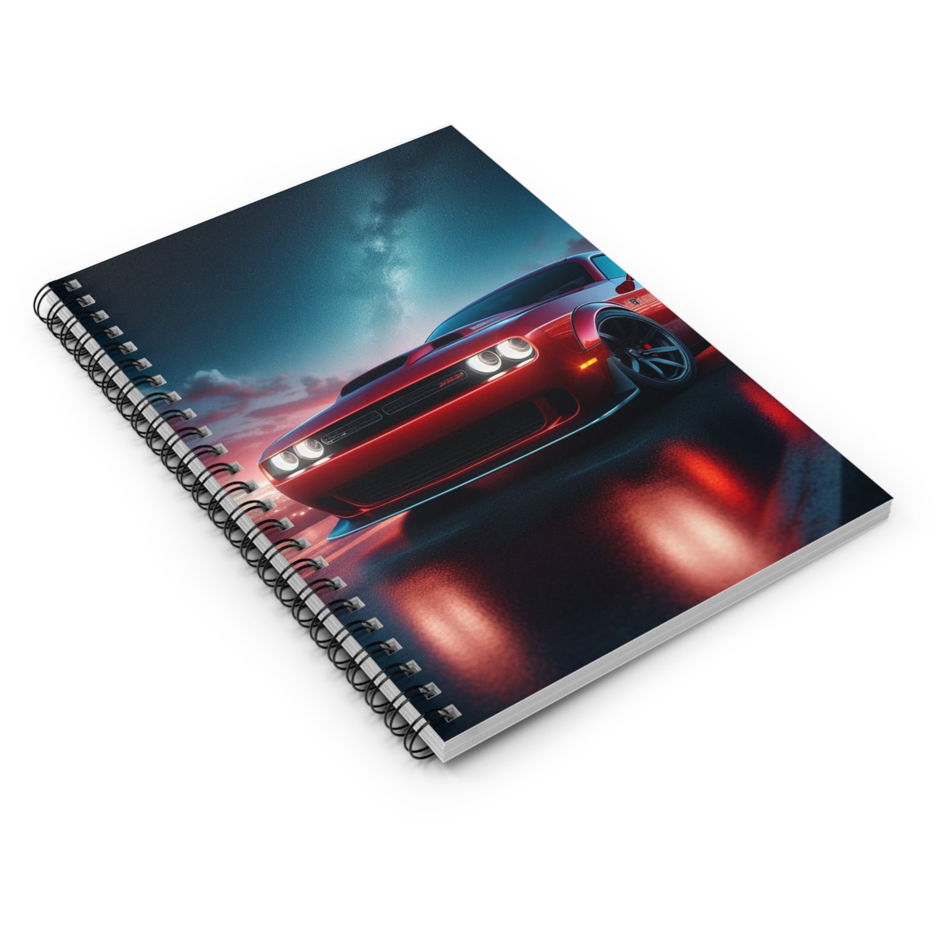Red Challenger Spiral Notebook Paper products Printify