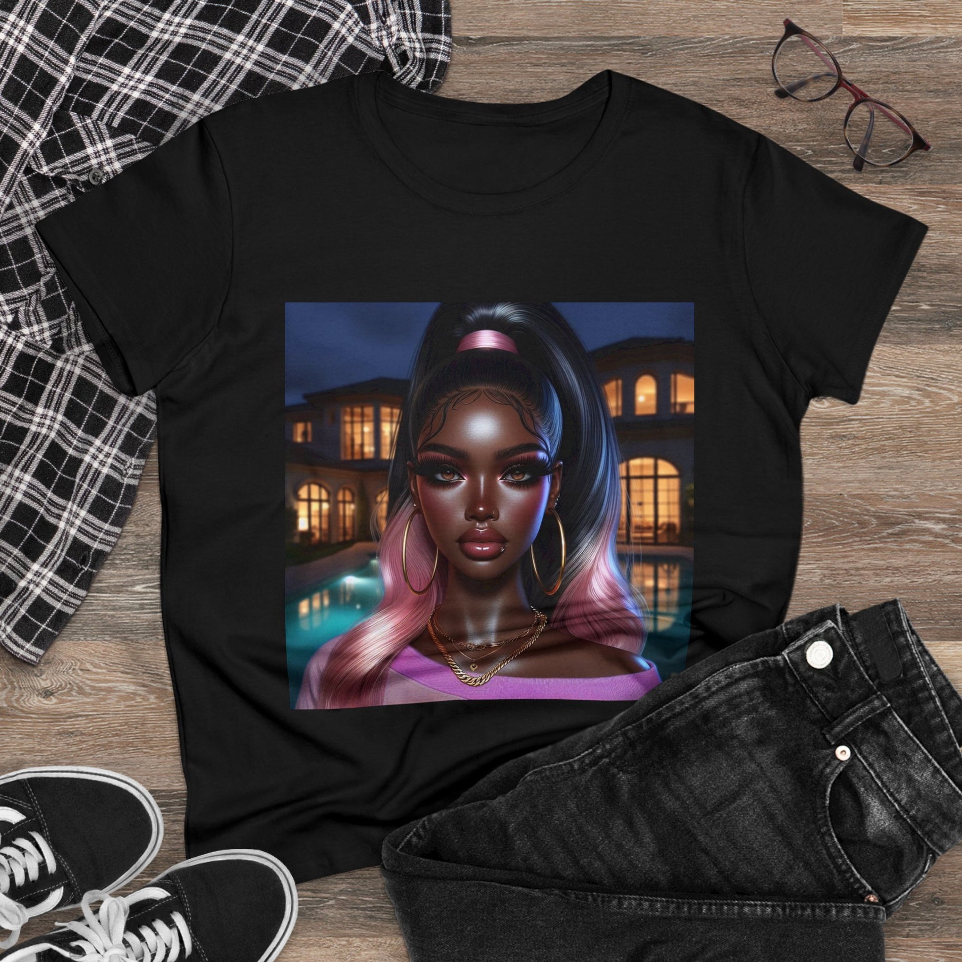 Pink at Night T-Shirt T-Shirt Printify