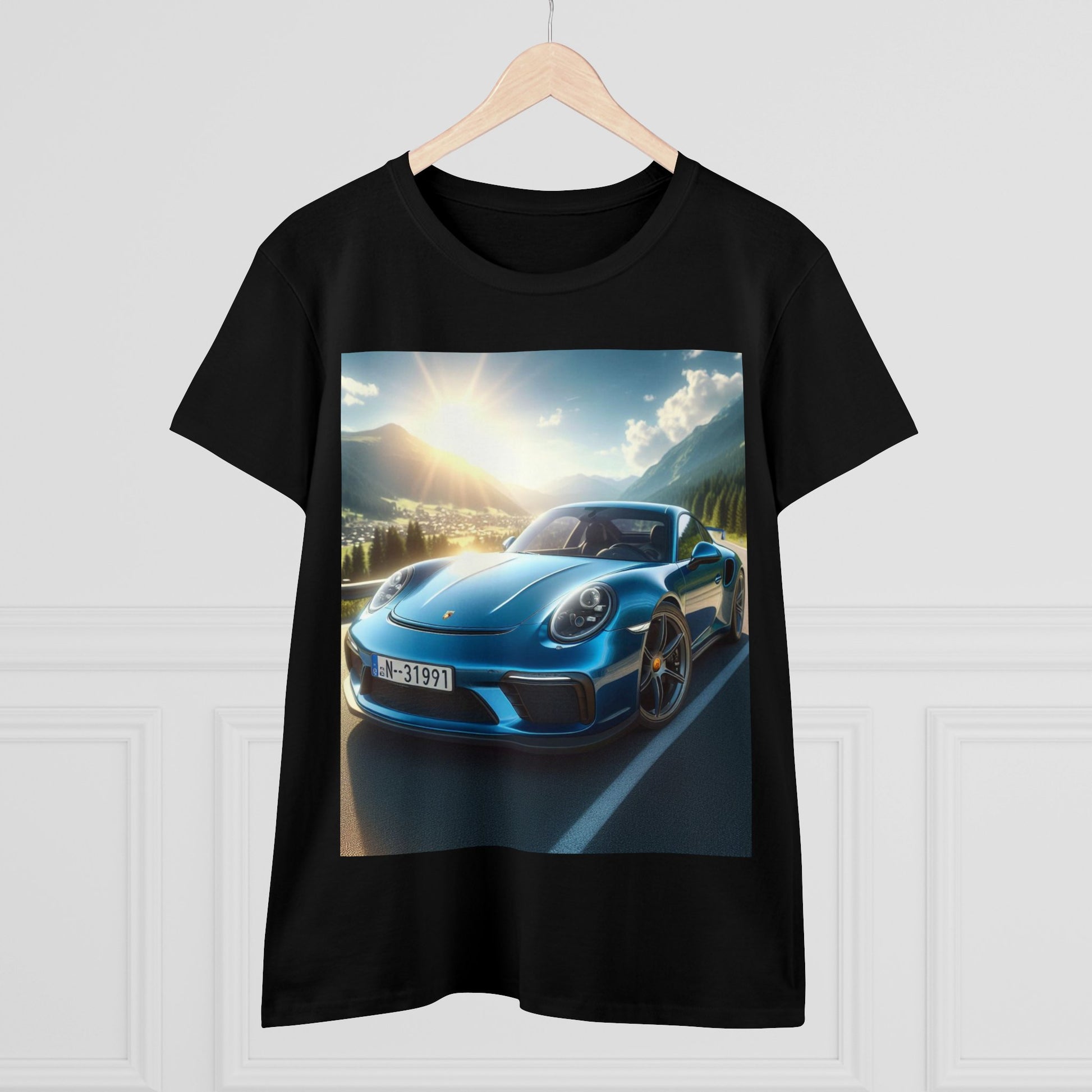 Blue Porsche T-Shirt T-Shirt Printify