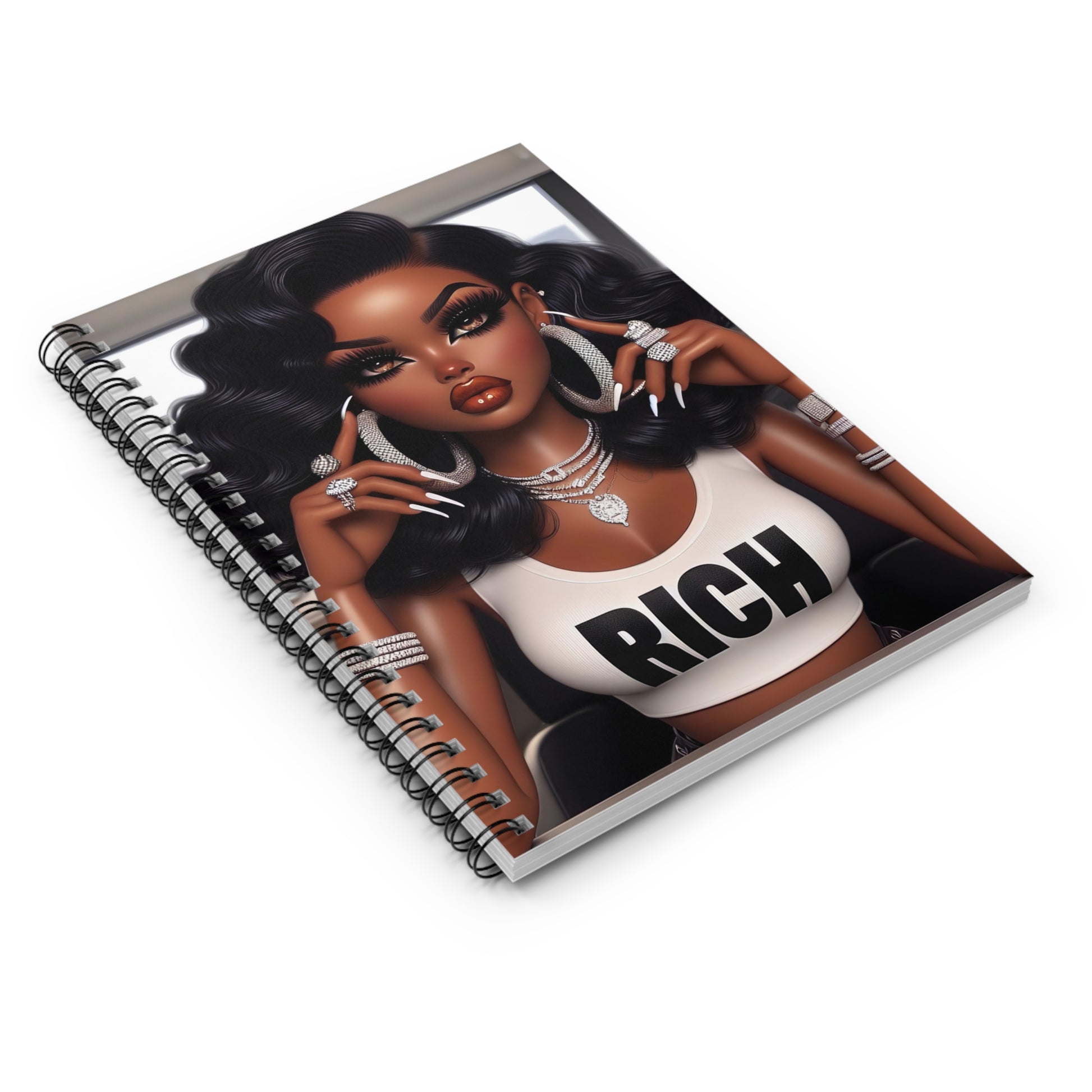Rich Girl Spiral Notebook Paper products Printify