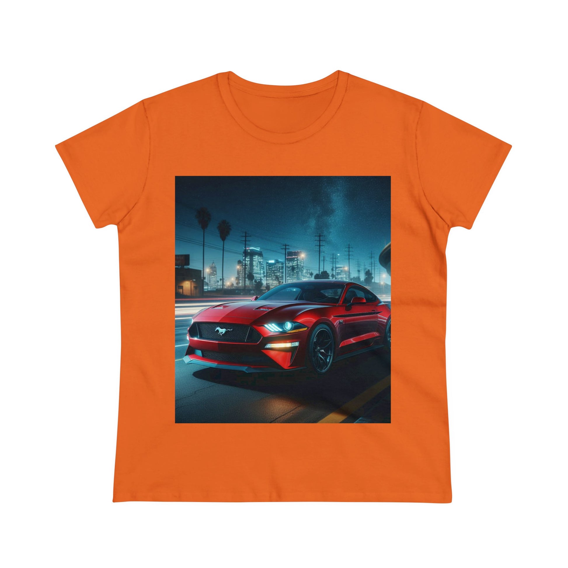 Red Mustang T-Shirt T-Shirt Printify Orange S