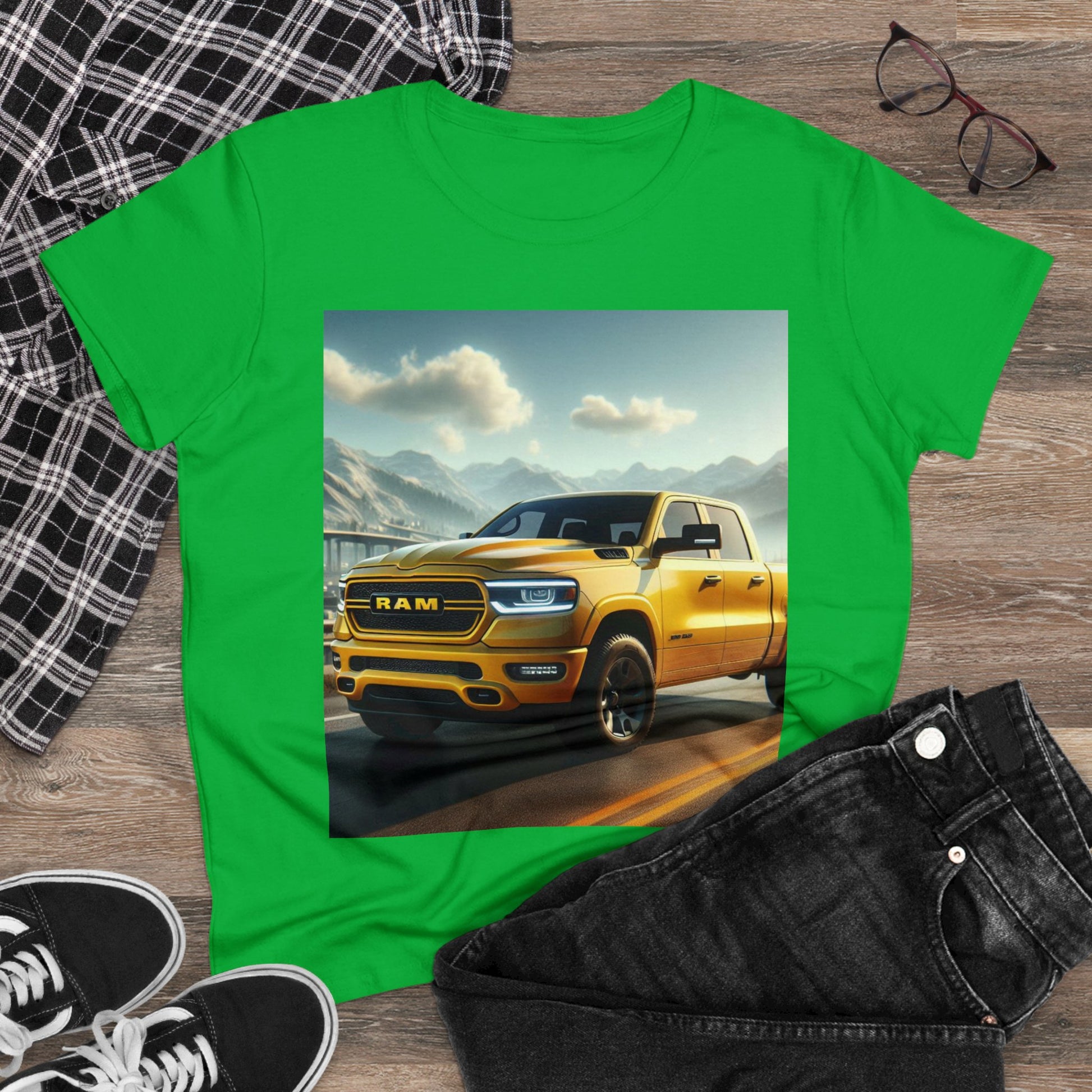 Yellow Dodge Ram T-Shirt T-Shirt Printify