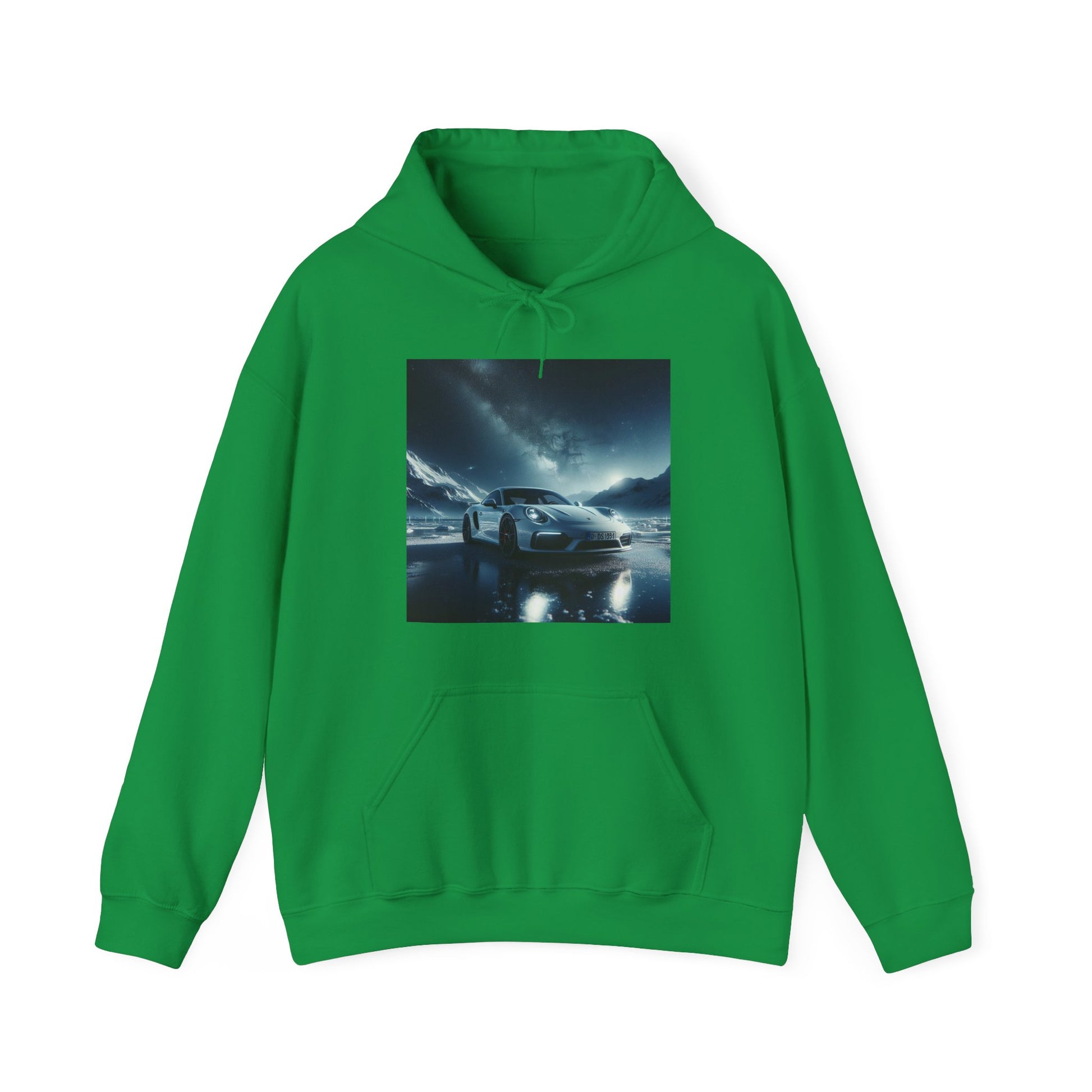 White Porsche Hoodie Hoodie Printify Irish Green S