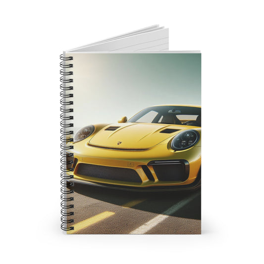 Yellow Porsche Spiral Notebook Paper products Printify