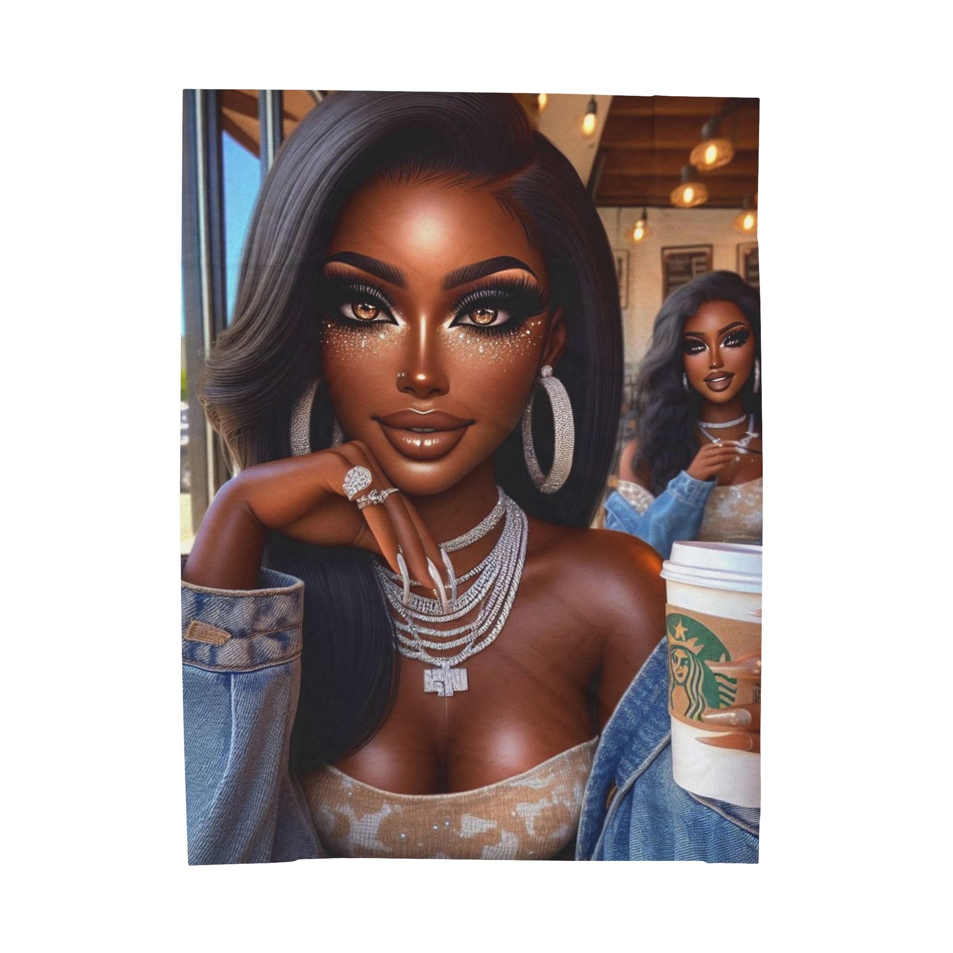 Coffee Baddies Plush Blanket All Over Prints Printify 60" × 80"