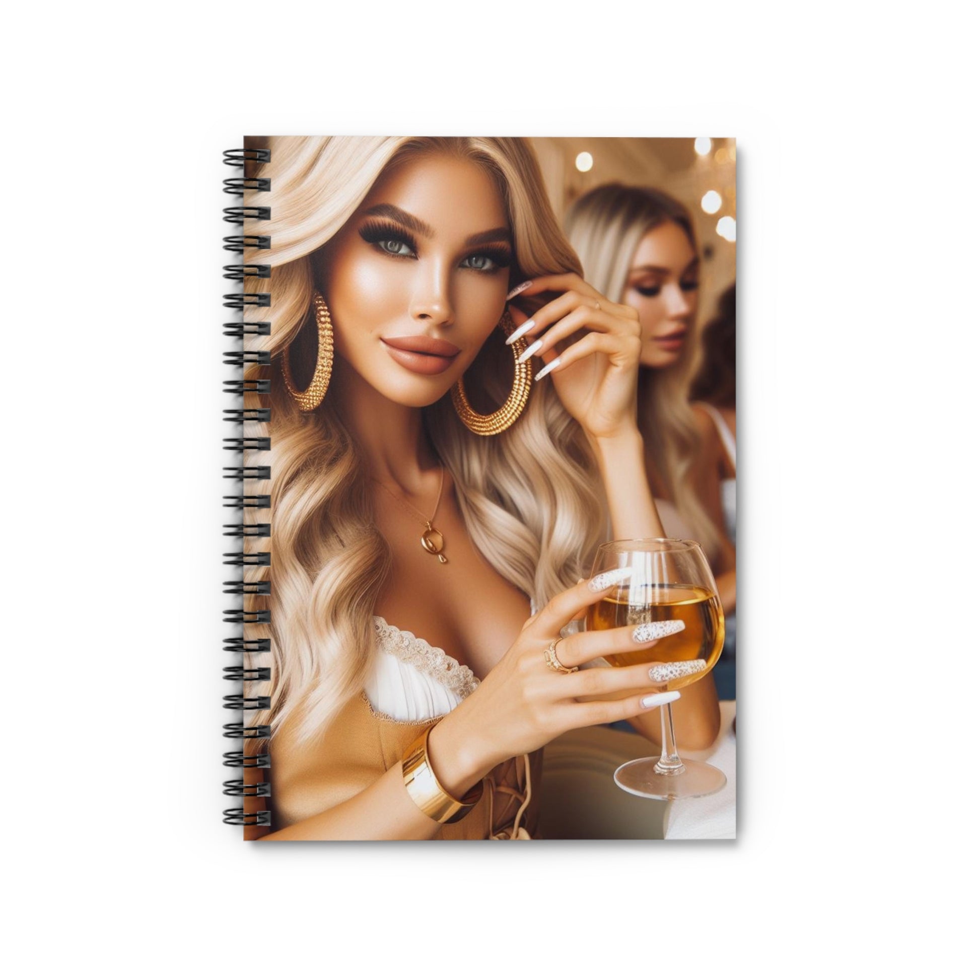 Wine Down Spiral Notebook Paper products Printify One Size
