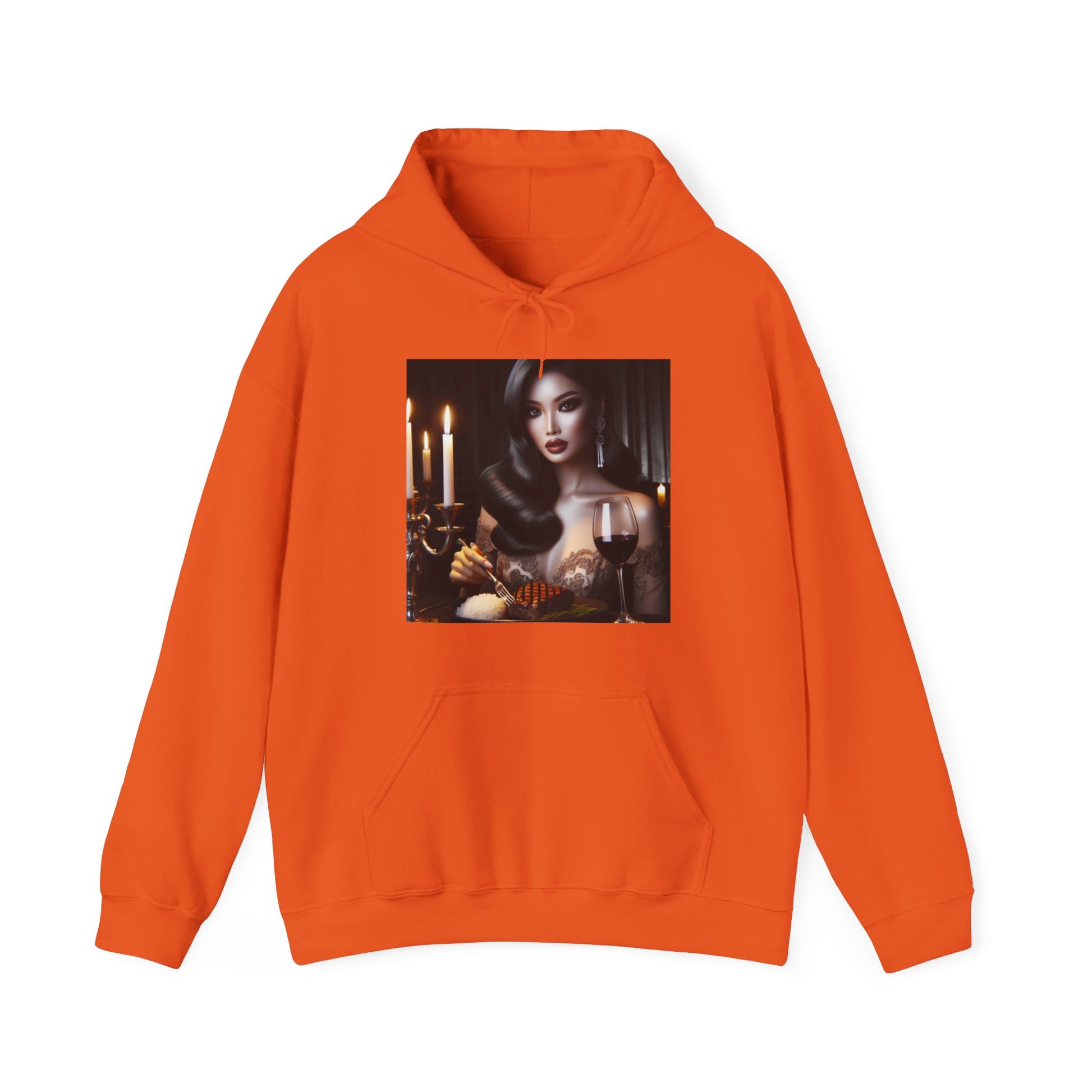 Elegant Meal Hoodie Hoodie Printify Orange S