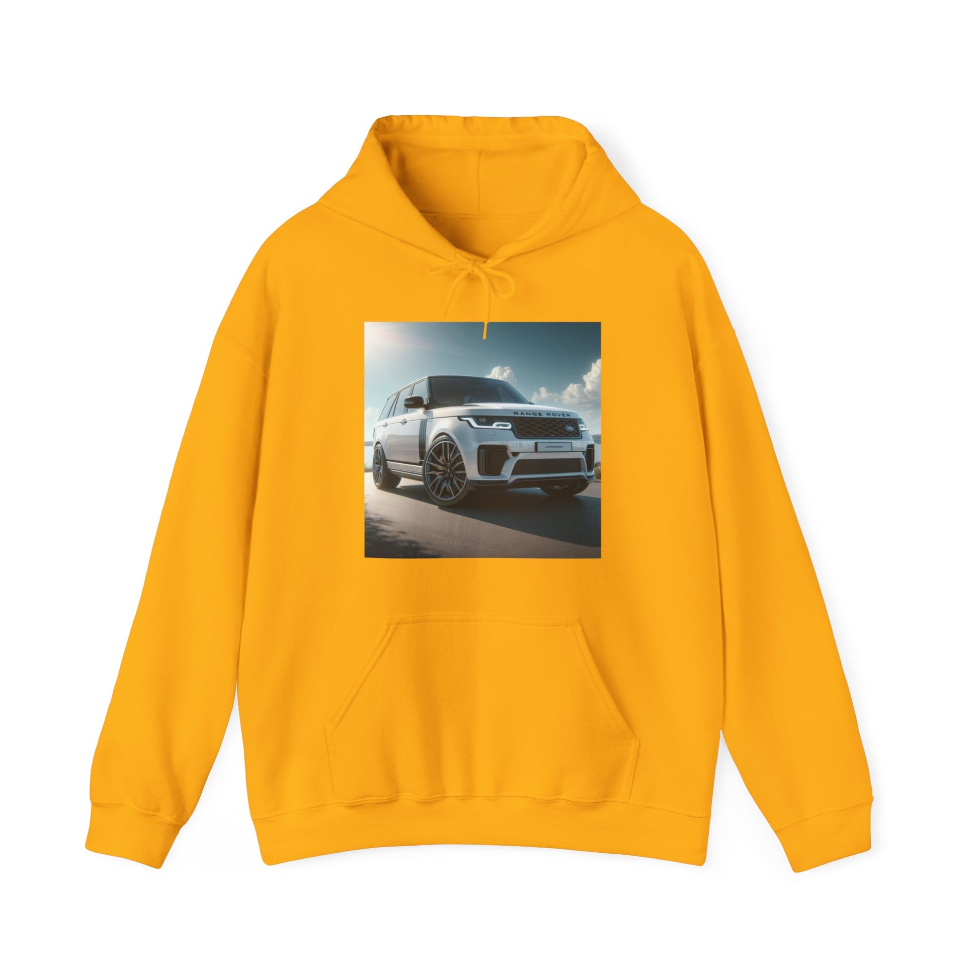 White Range Rover Hoodie Hoodie Printify Gold S