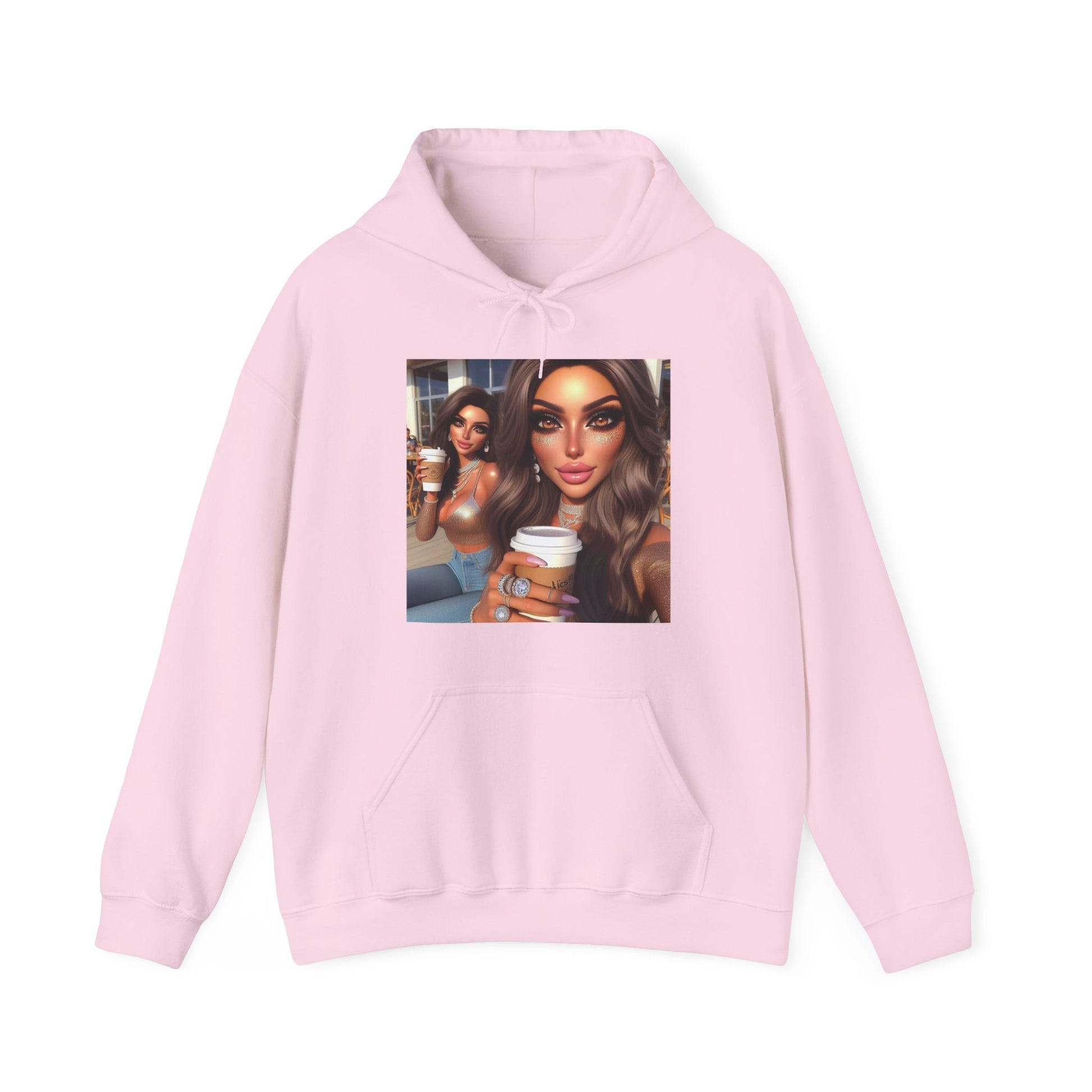 Coffee Baddies Hoodie Hoodie Printify Light Pink S