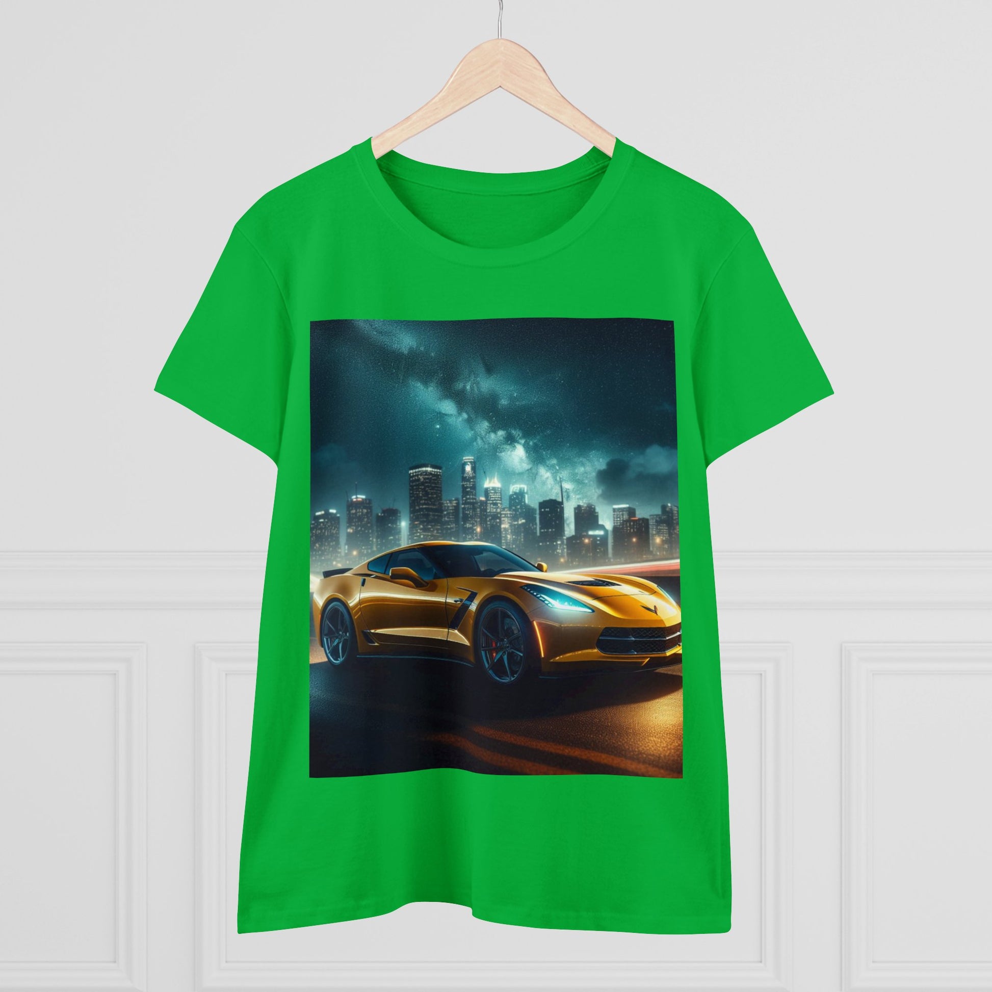Yellow Corvette T-Shirt T-Shirt Printify