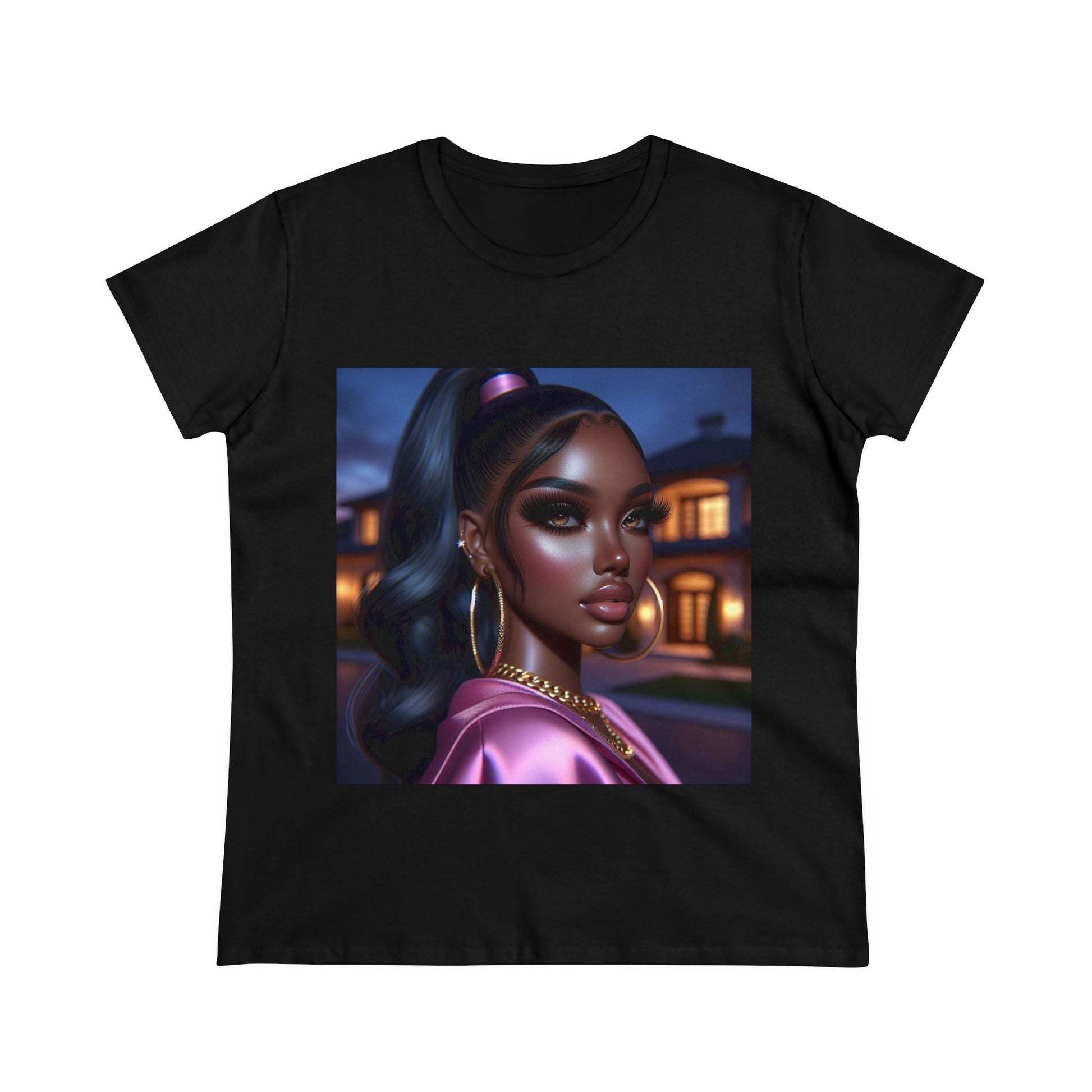 Pink at Night T-Shirt T-Shirt Printify Black S