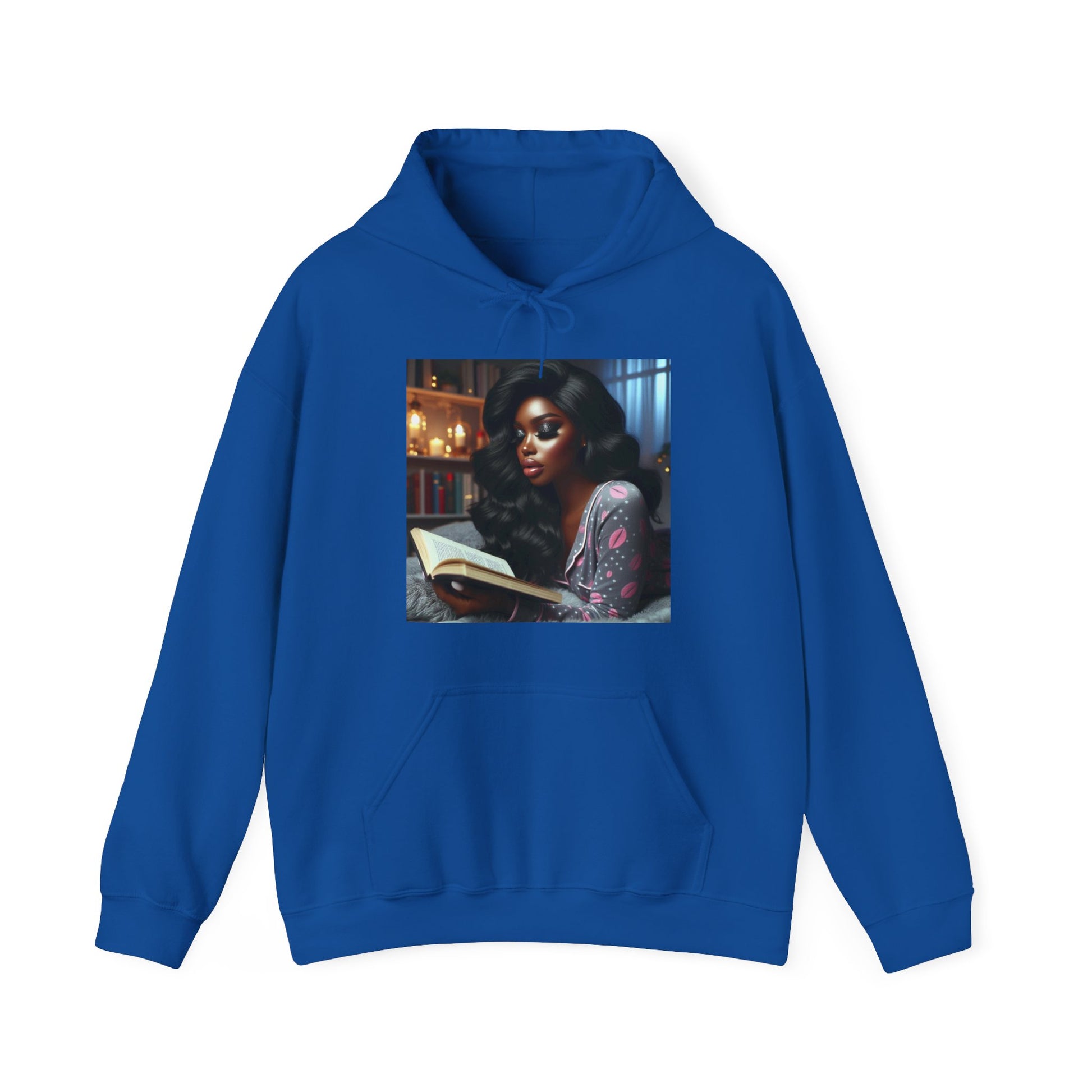 Late Night Book Hoodie Hoodie Printify Royal S
