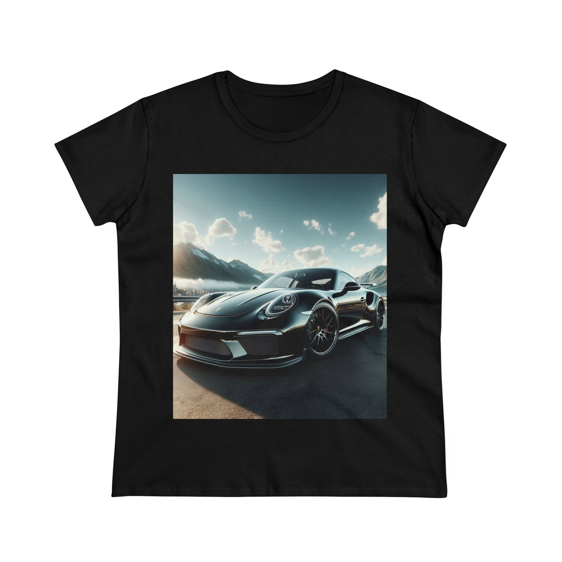 Black Porsche T-Shirt T-Shirt Printify Black S