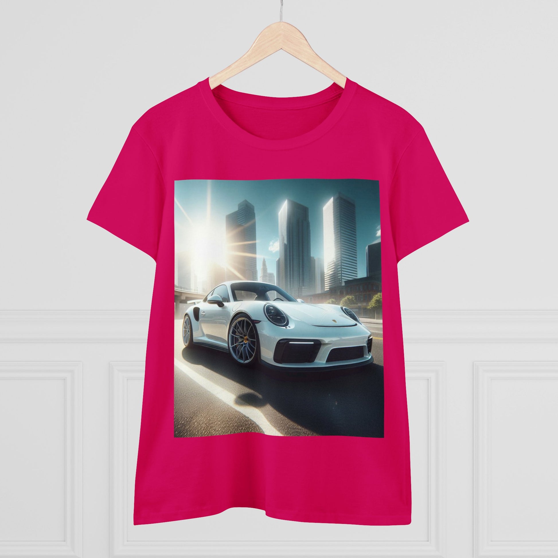 White Porsche T-Shirt T-Shirt Printify