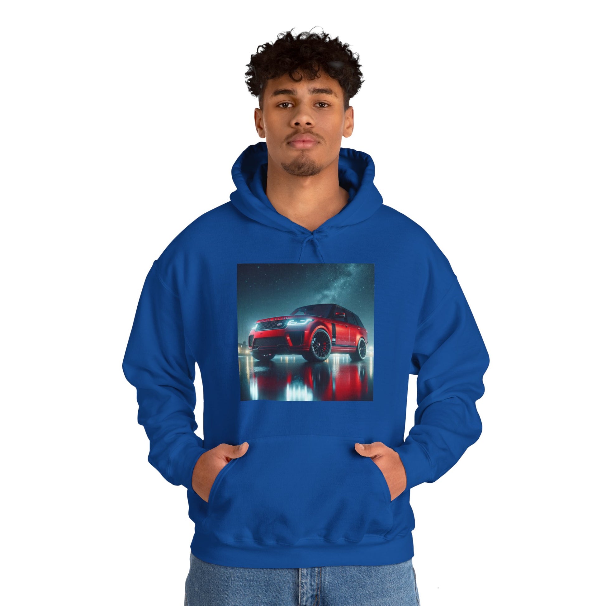 Red Range Rover Hoodie Hoodie Printify