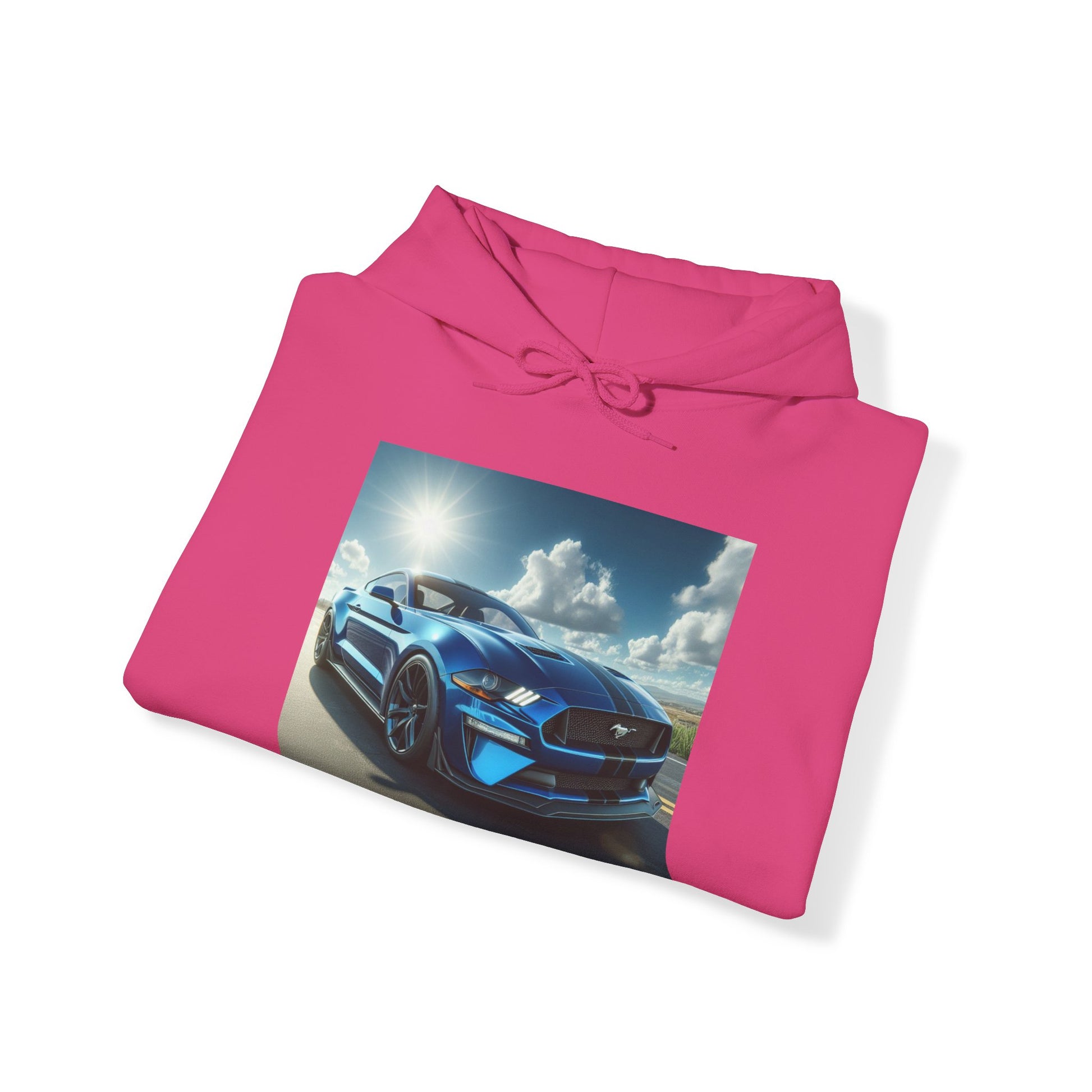 Blue Mustang Hoodie Hoodie Printify