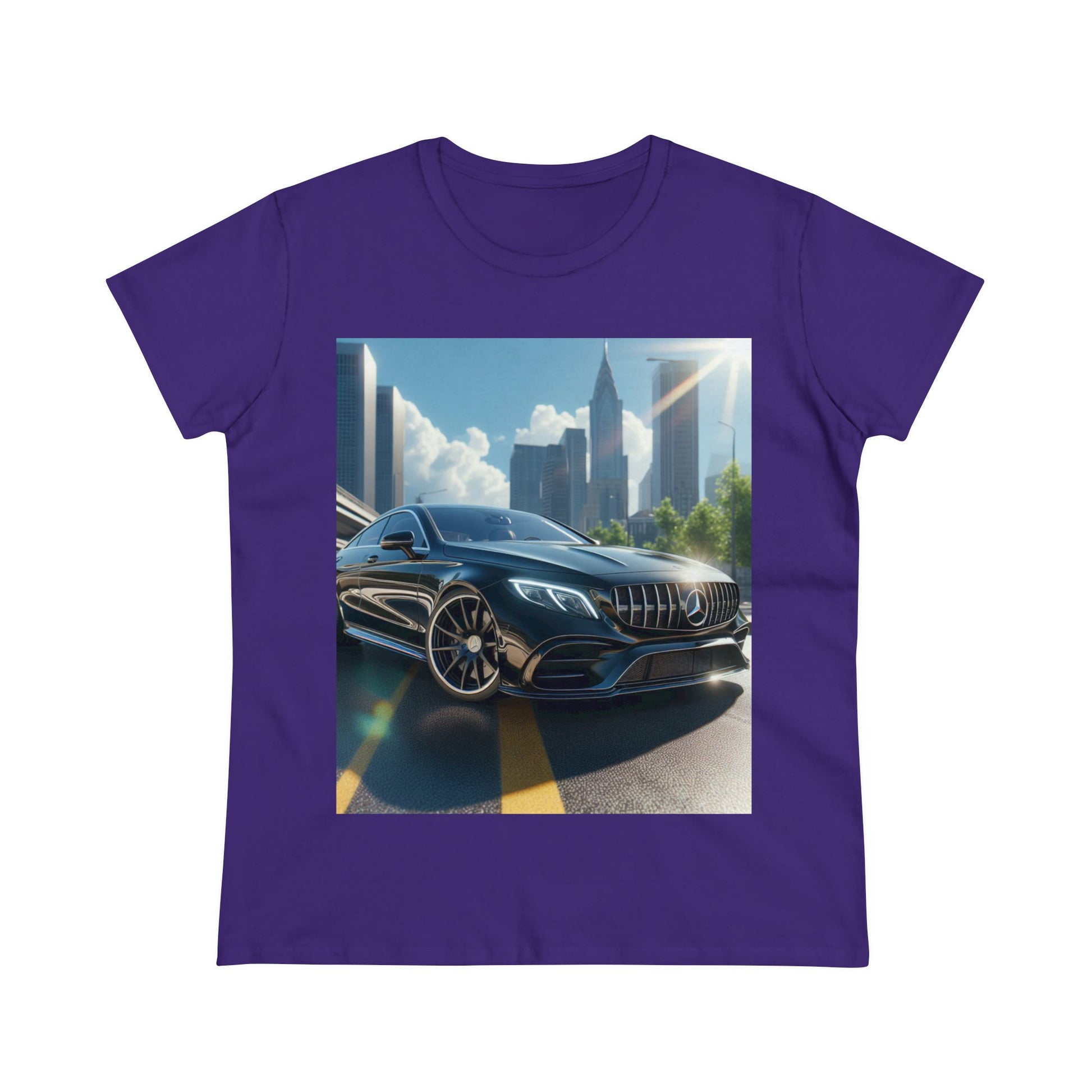 Black Mercedes T-Shirt T-Shirt Printify Purple S